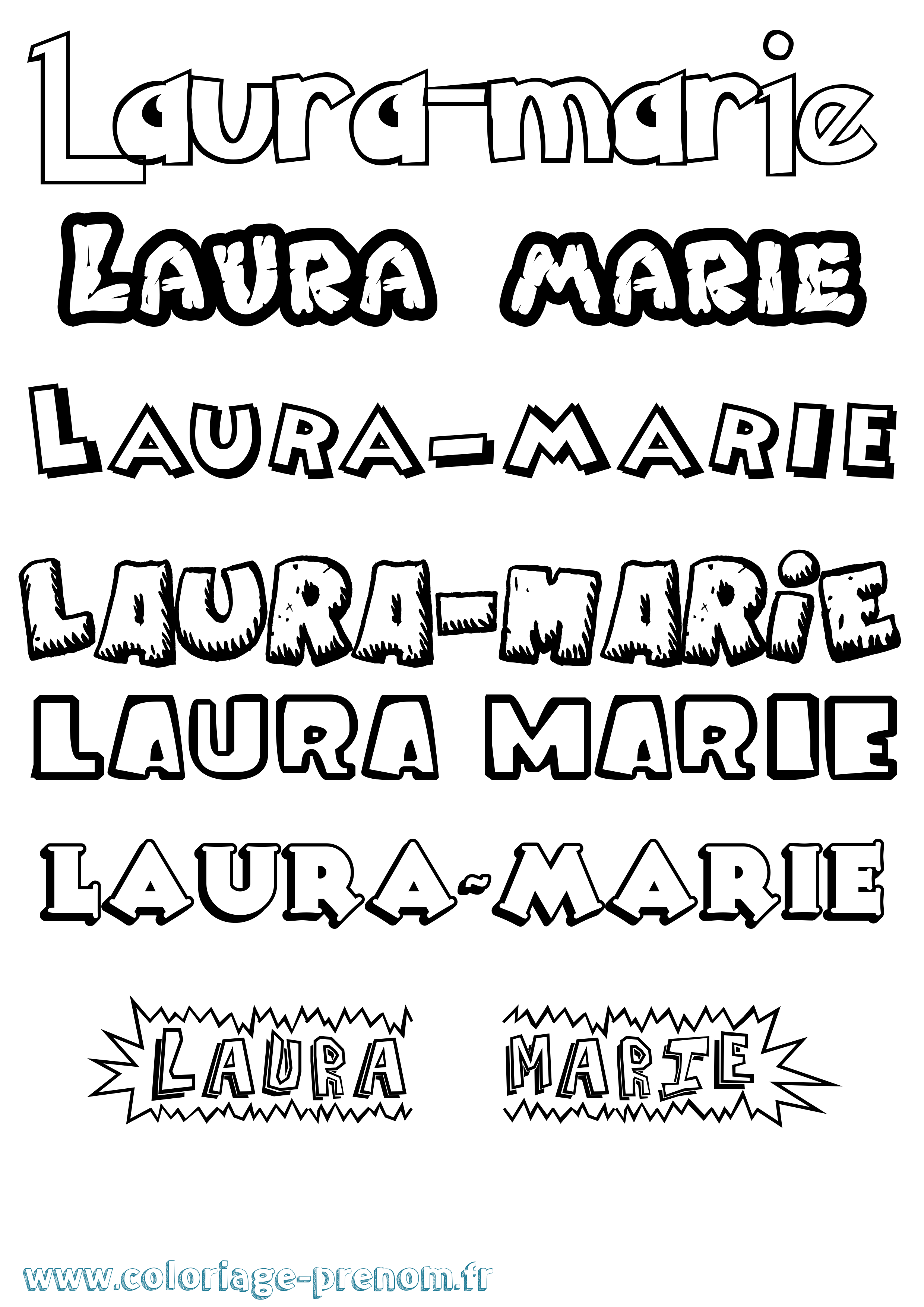 Coloriage prénom Laura-Marie Dessin Animé