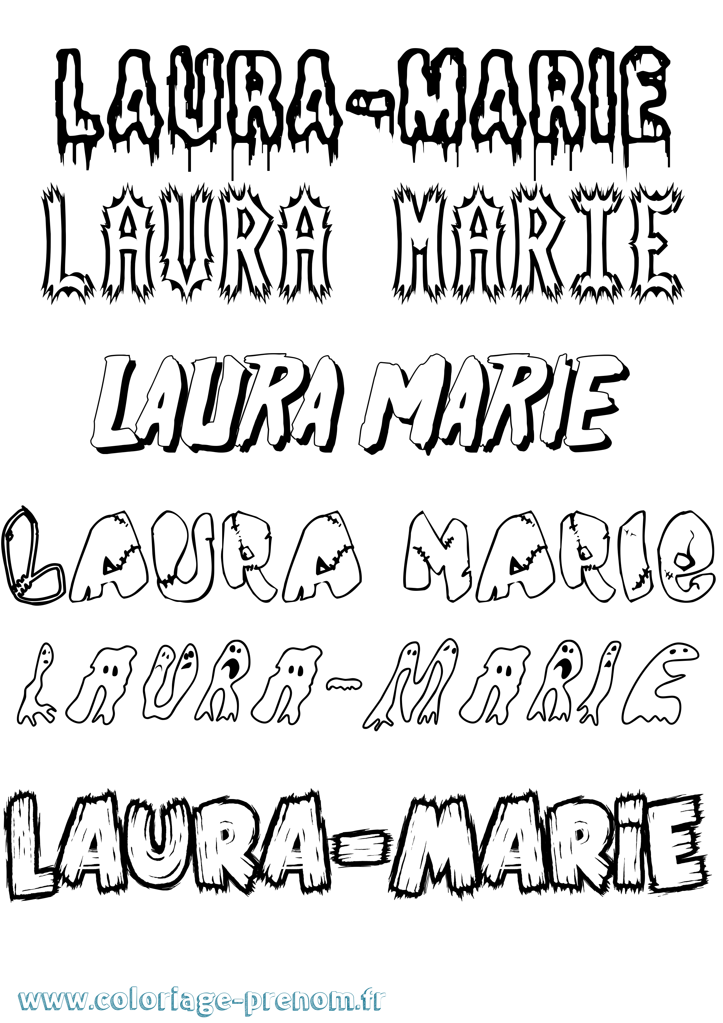 Coloriage prénom Laura-Marie Frisson