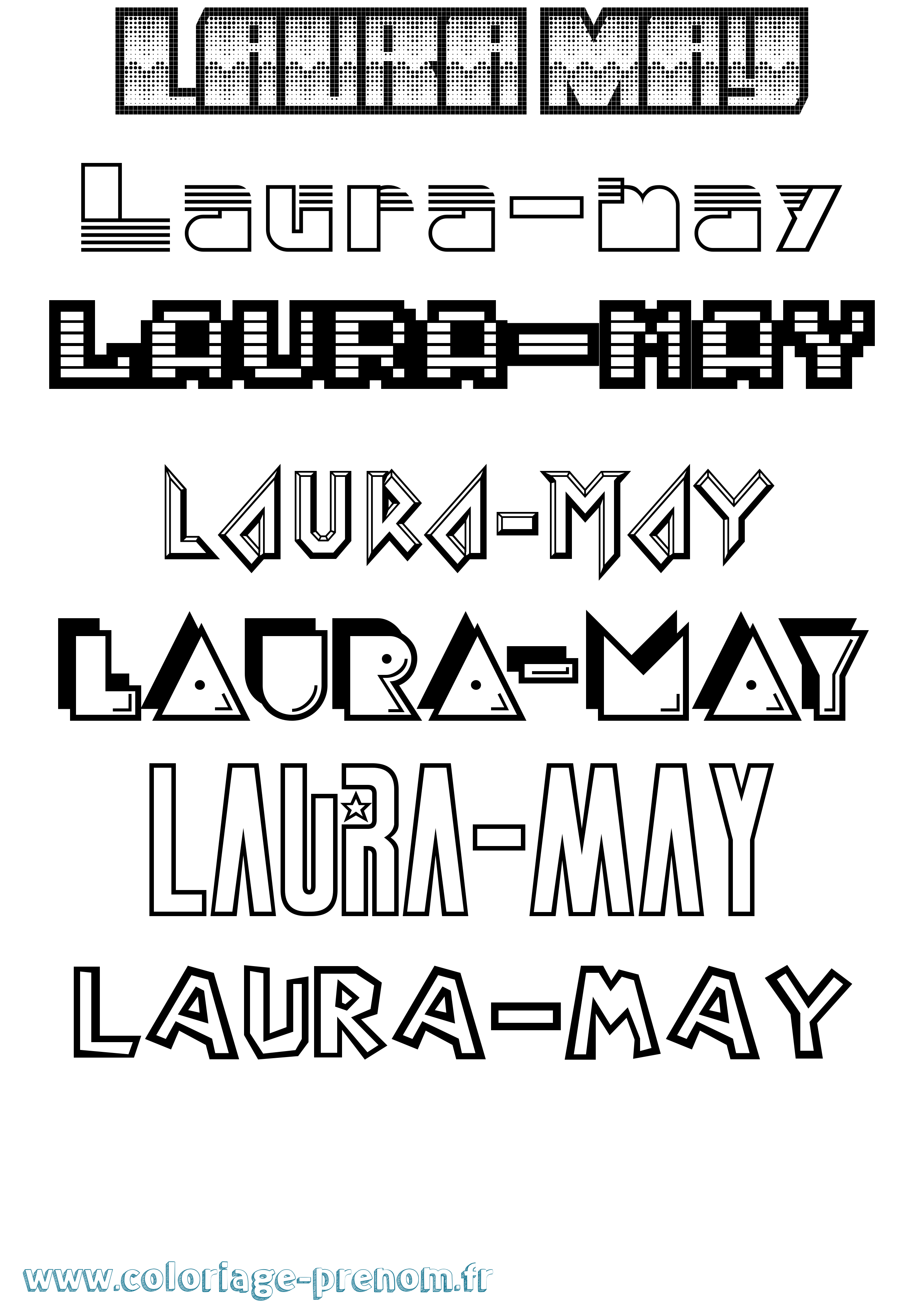 Coloriage prénom Laura-May Jeux Vidéos