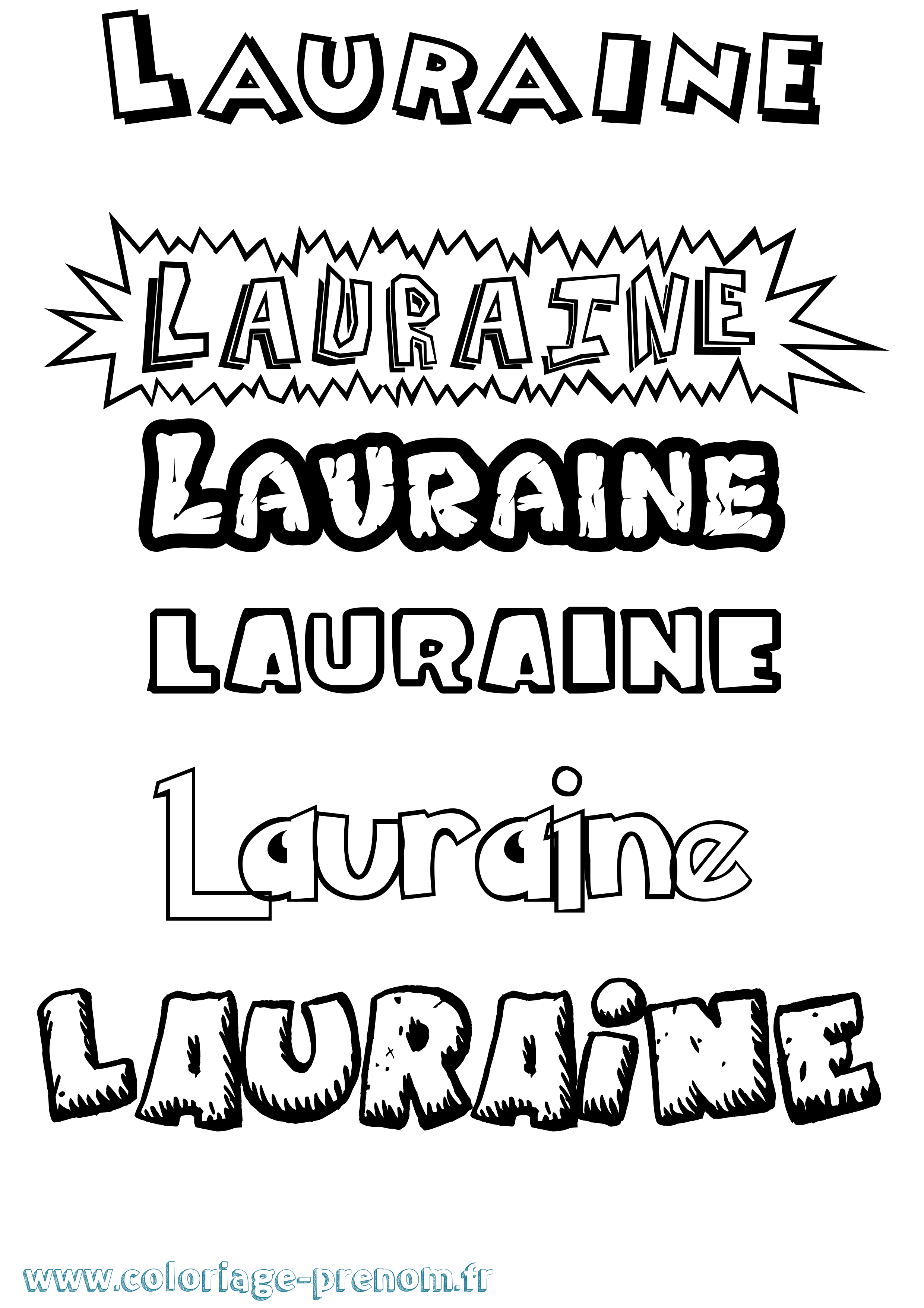 Coloriage prénom Lauraine Dessin Animé
