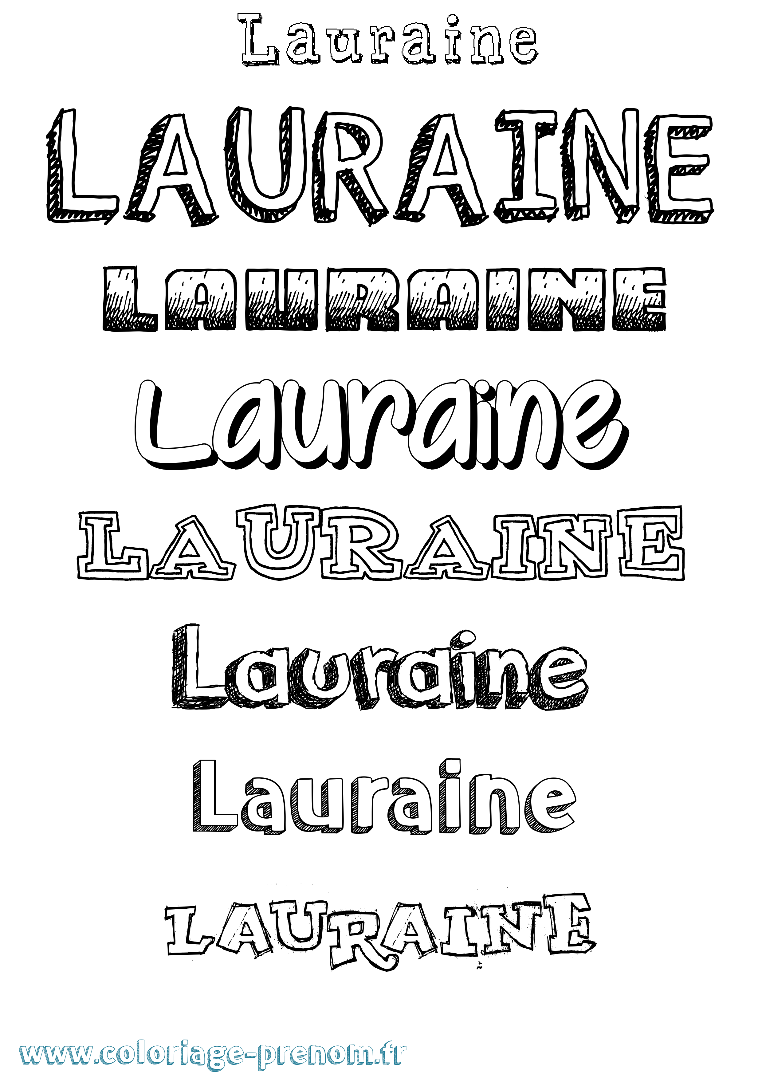 Coloriage prénom Lauraine Dessiné