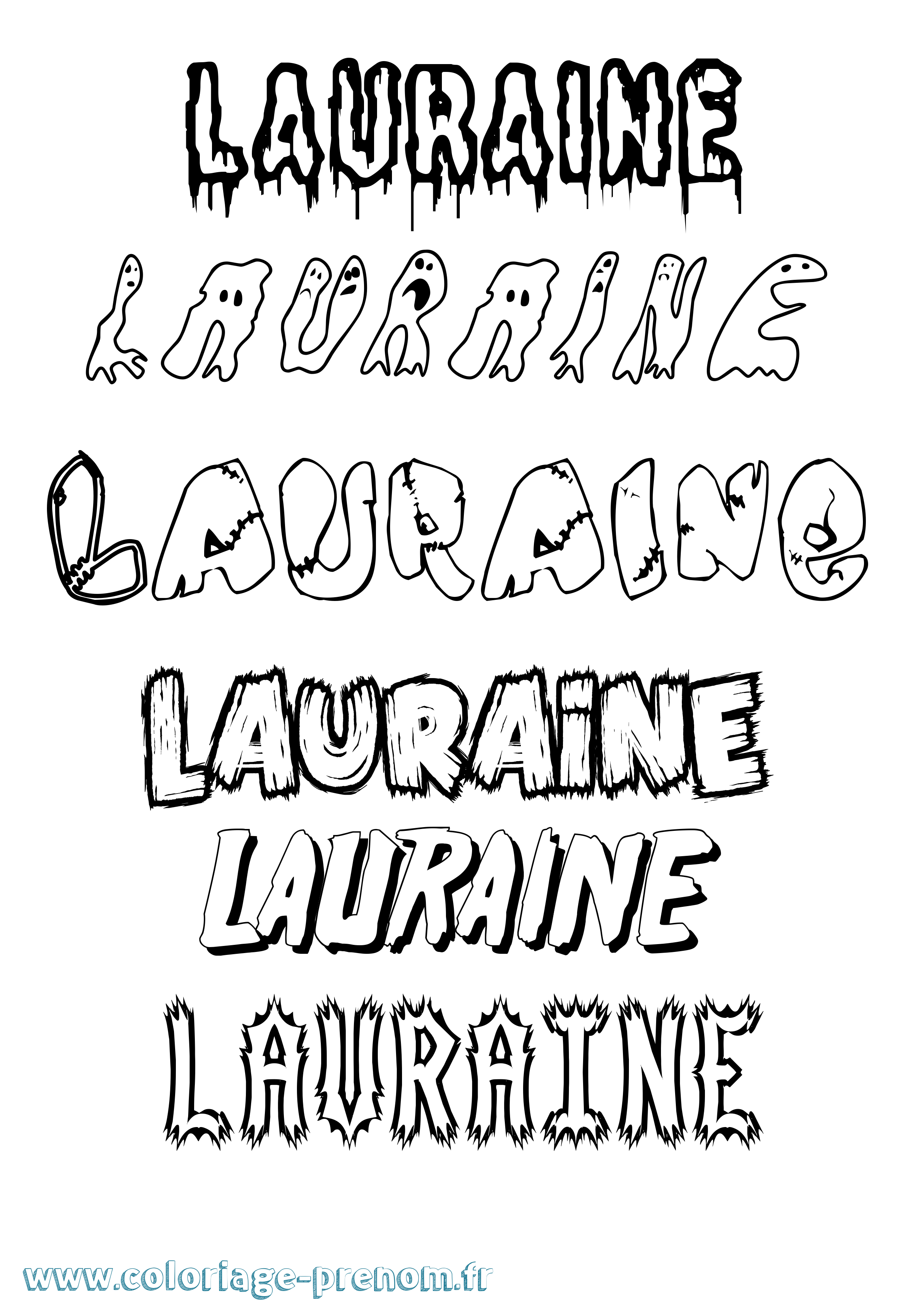 Coloriage prénom Lauraine Frisson