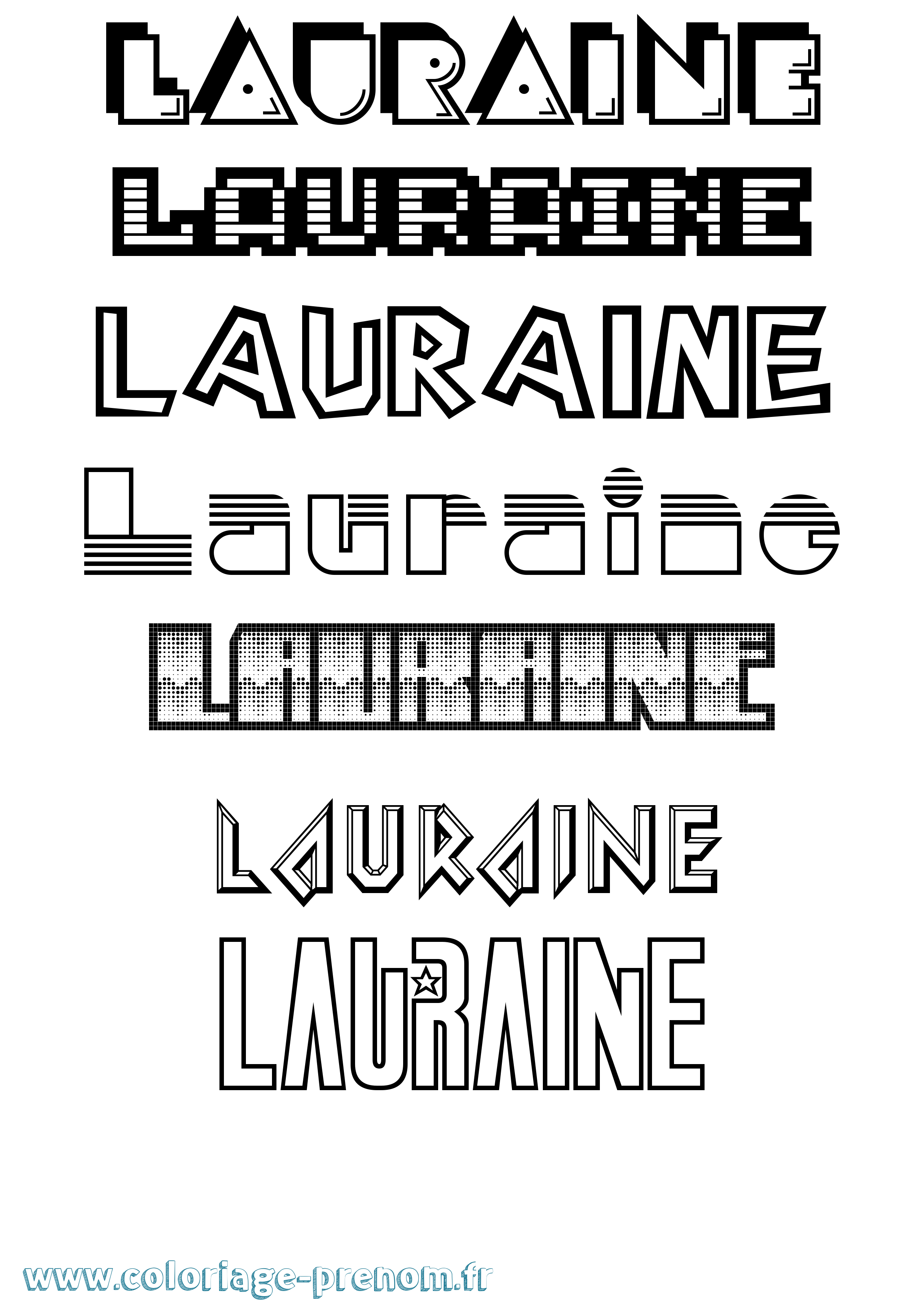 Coloriage prénom Lauraine Jeux Vidéos