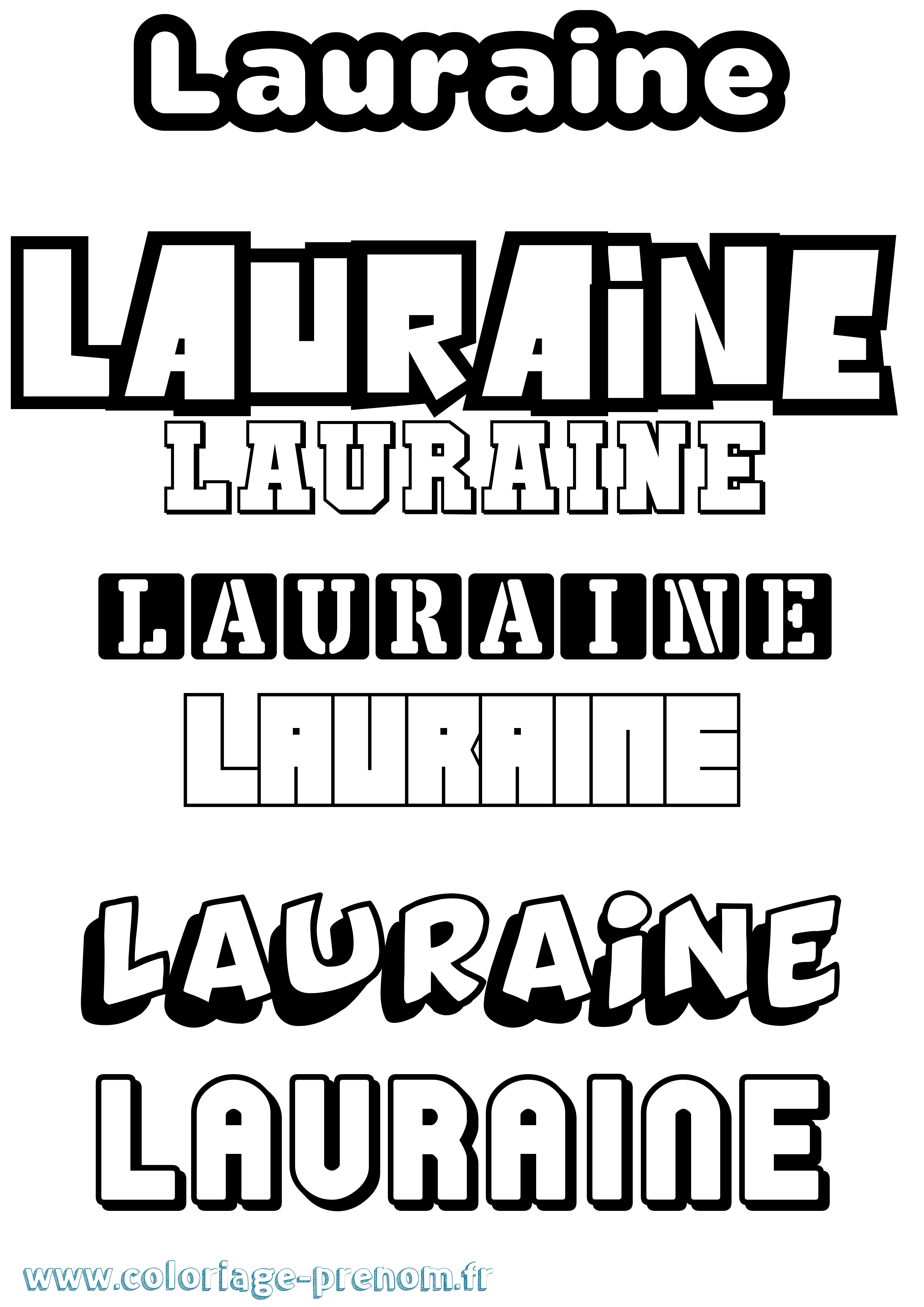 Coloriage prénom Lauraine Simple
