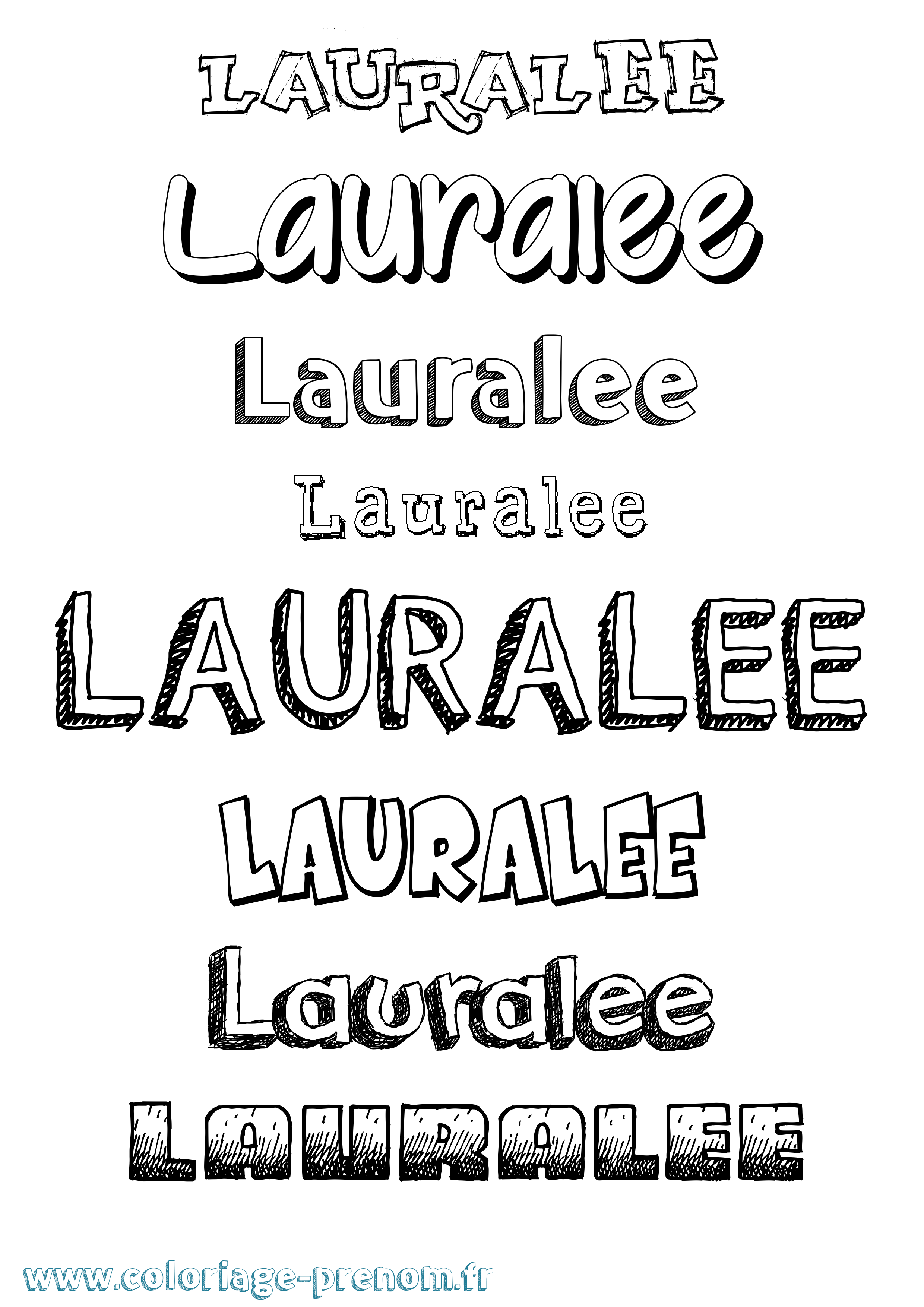 Coloriage prénom Lauralee Dessiné
