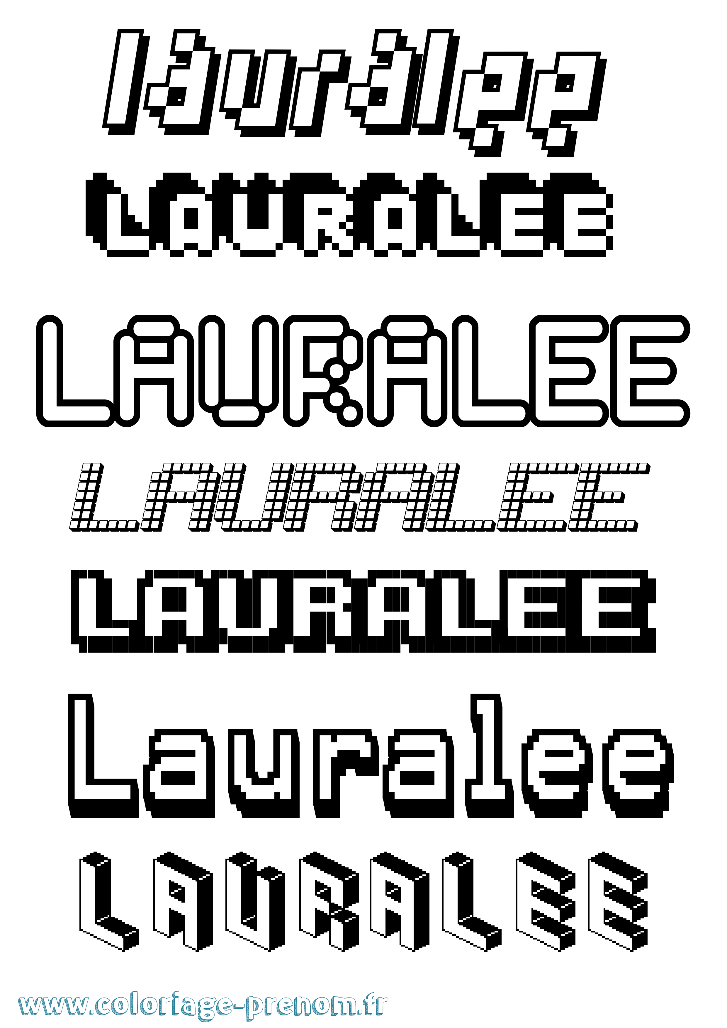 Coloriage prénom Lauralee Pixel