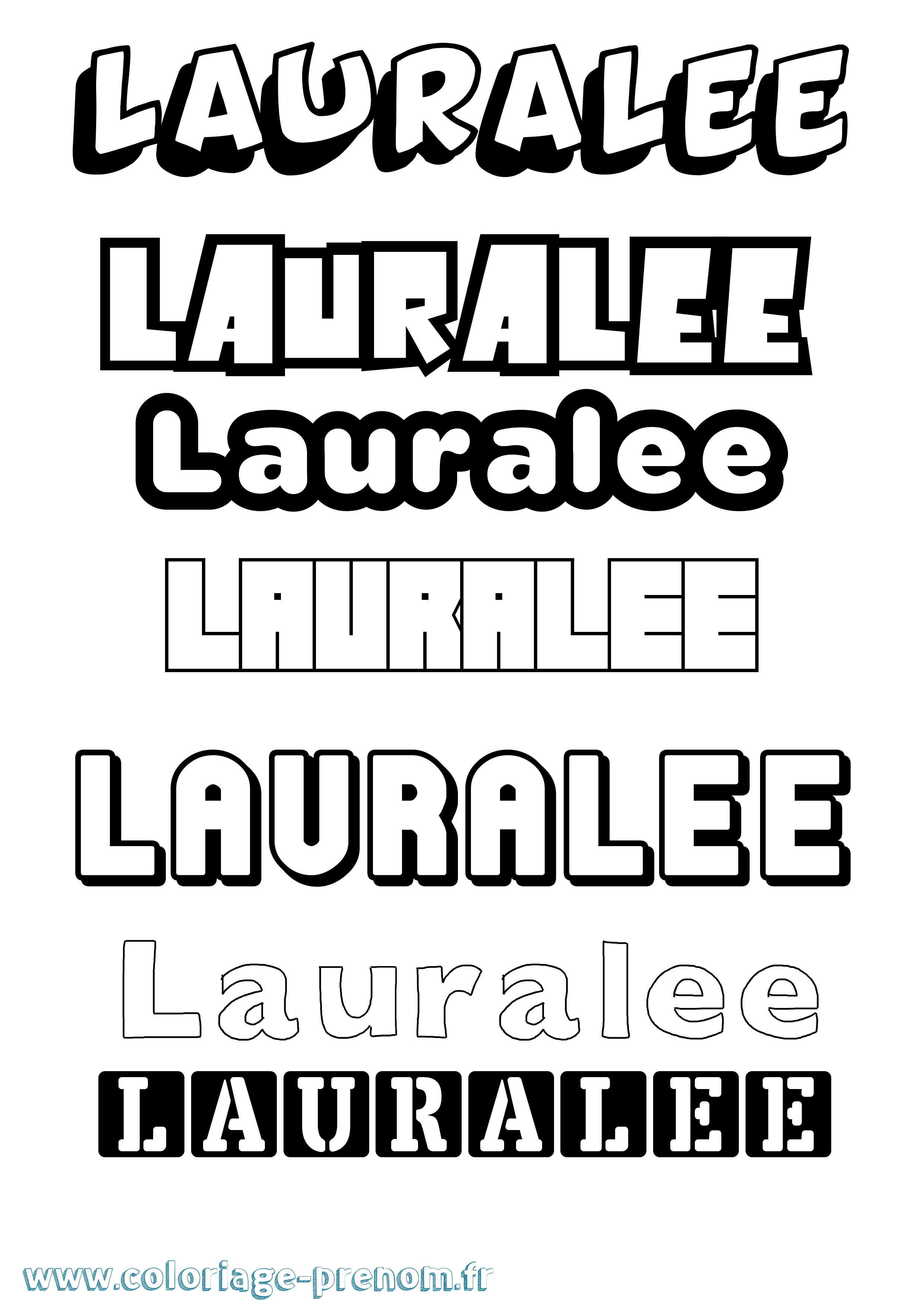 Coloriage prénom Lauralee Simple