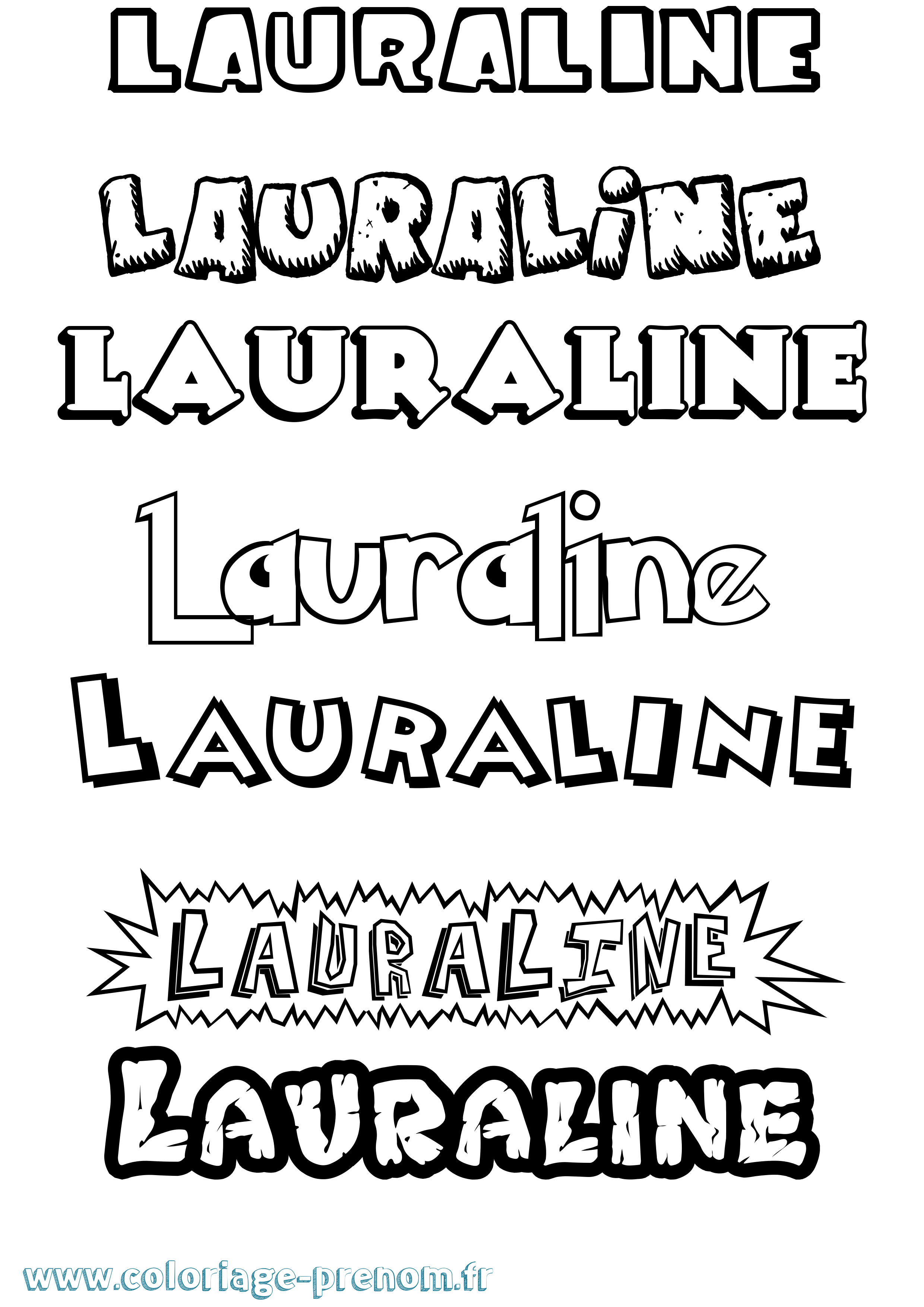 Coloriage prénom Lauraline Dessin Animé