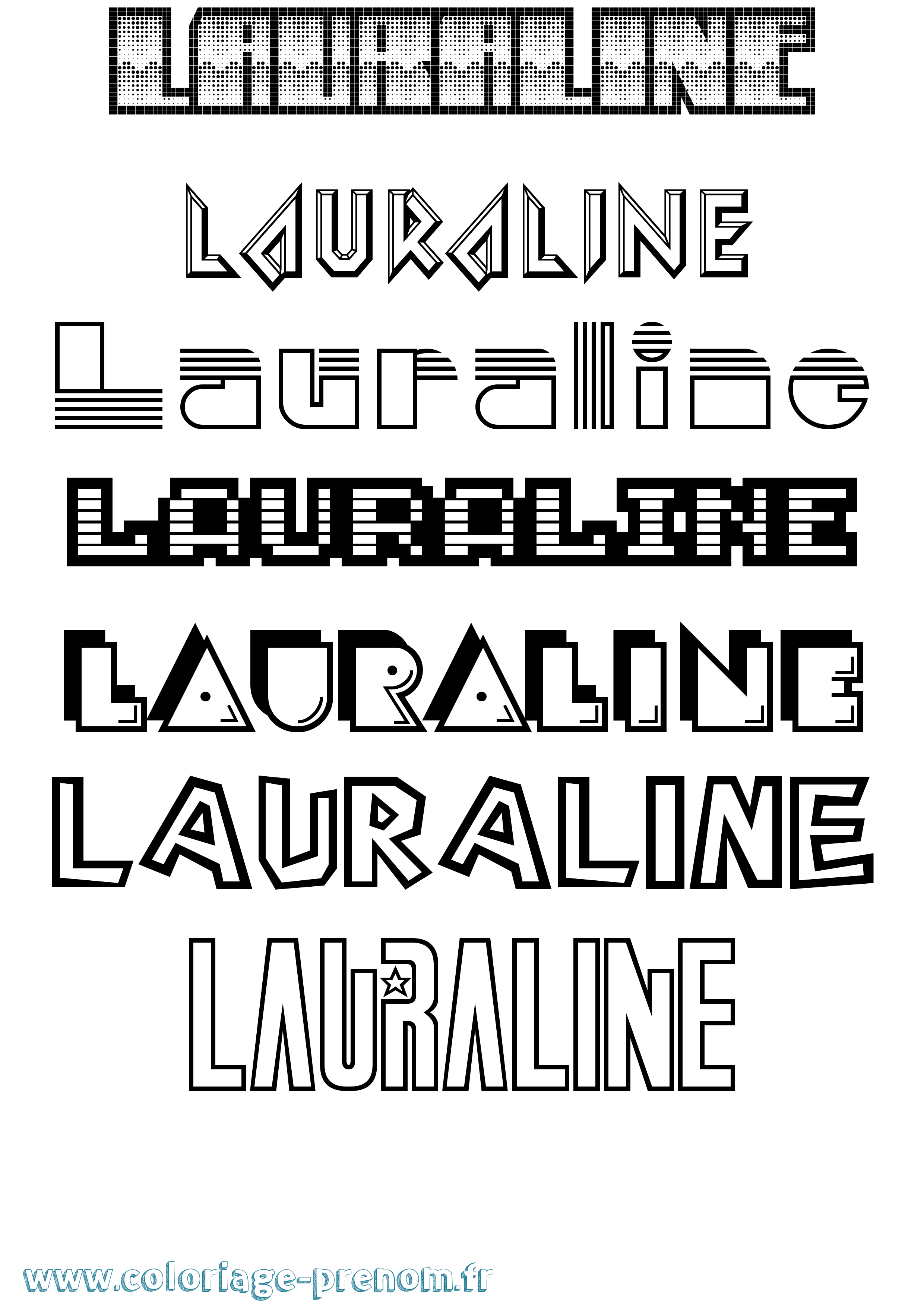 Coloriage prénom Lauraline Jeux Vidéos