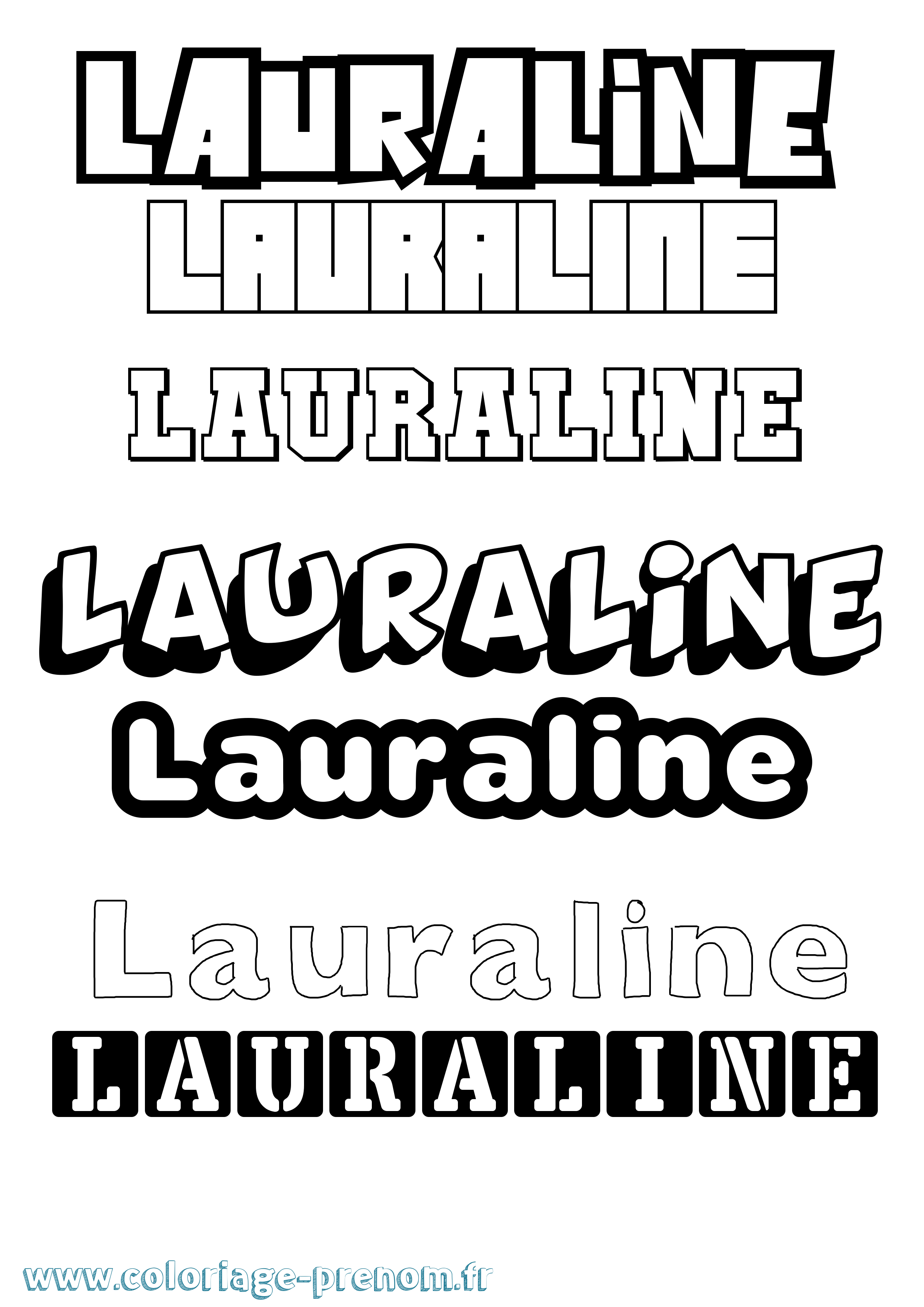 Coloriage prénom Lauraline Simple