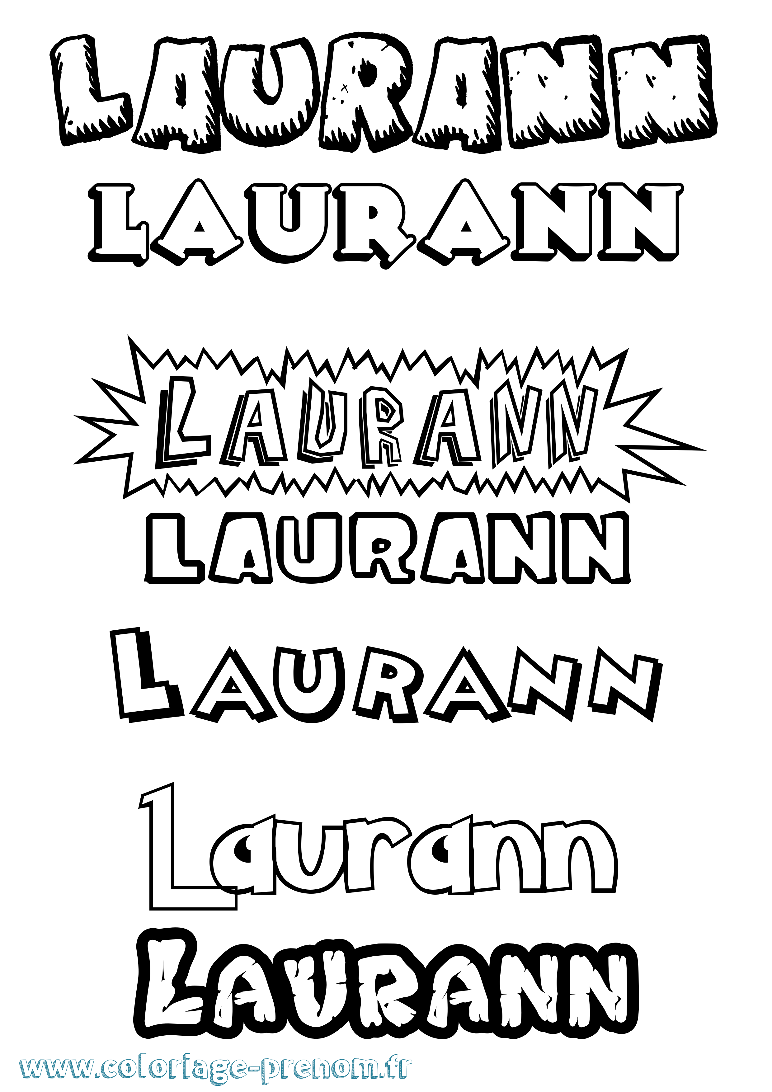 Coloriage Laurann Dessin Animé Coloriage prénom Laurann Dessin Animé