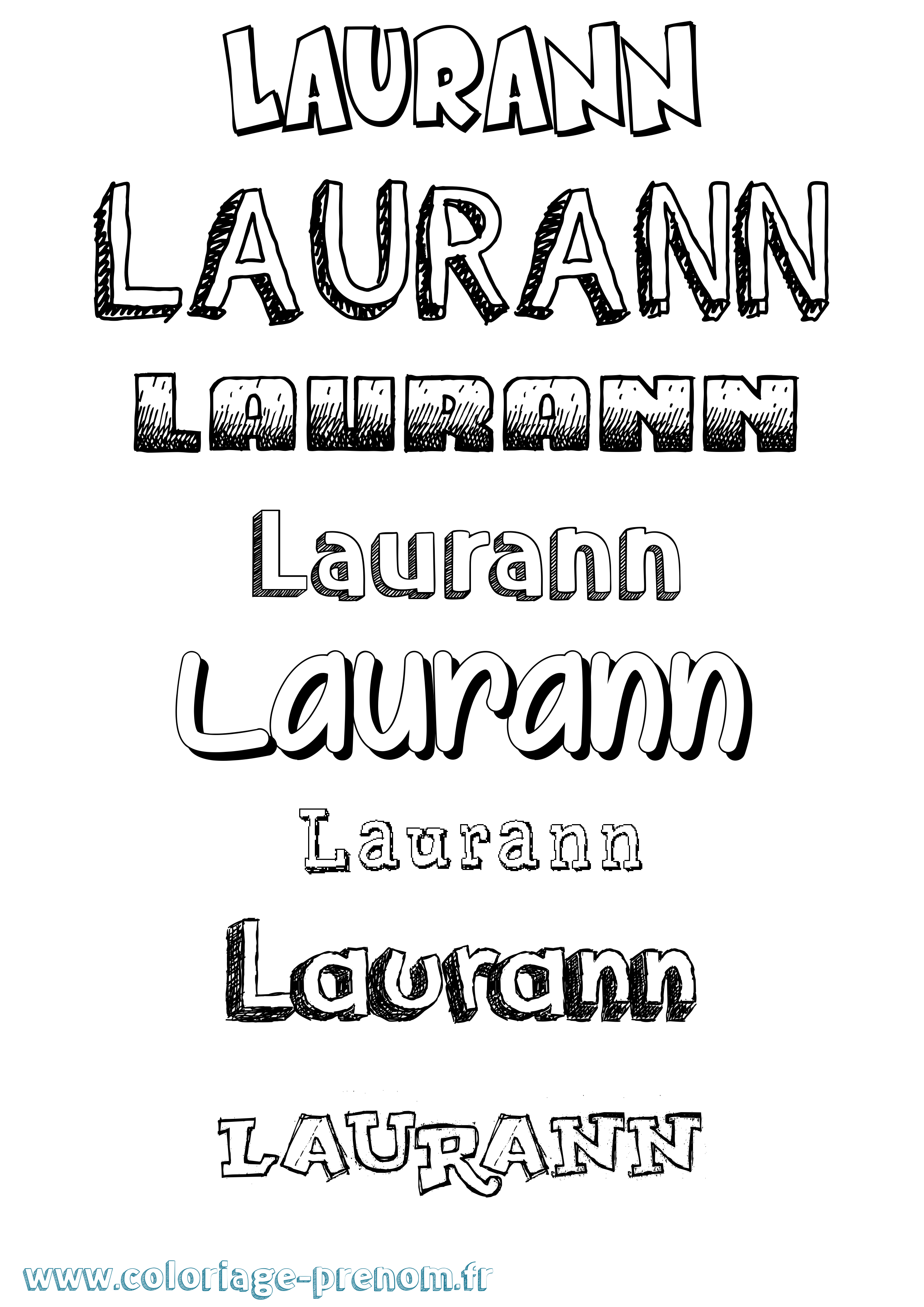 Coloriage Laurann Dessiné Coloriage prénom Laurann Dessiné