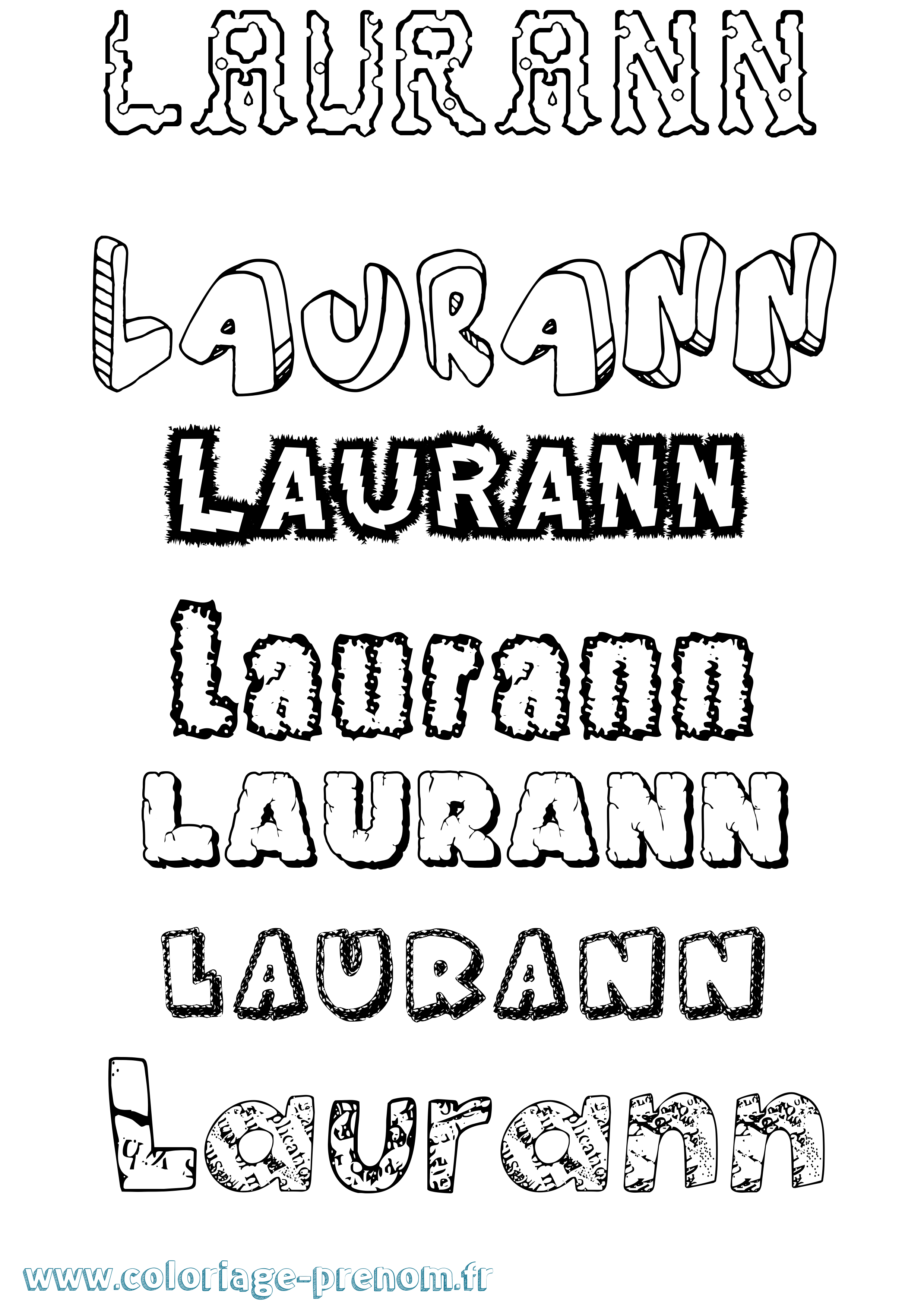 Coloriage Laurann Destructuré Coloriage prénom Laurann Destructuré