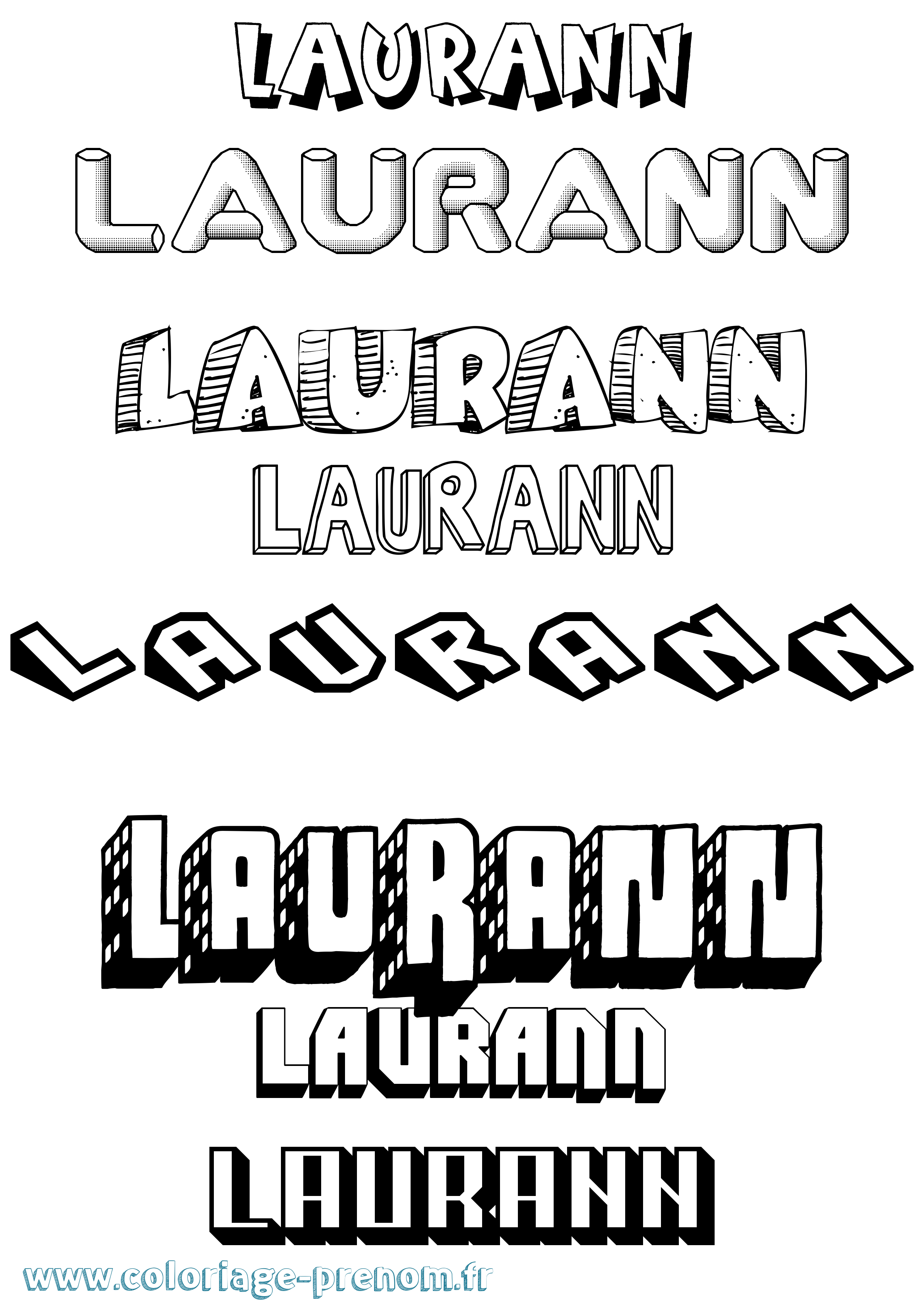 Coloriage Laurann Effet 3D Coloriage prénom Laurann Effet 3D