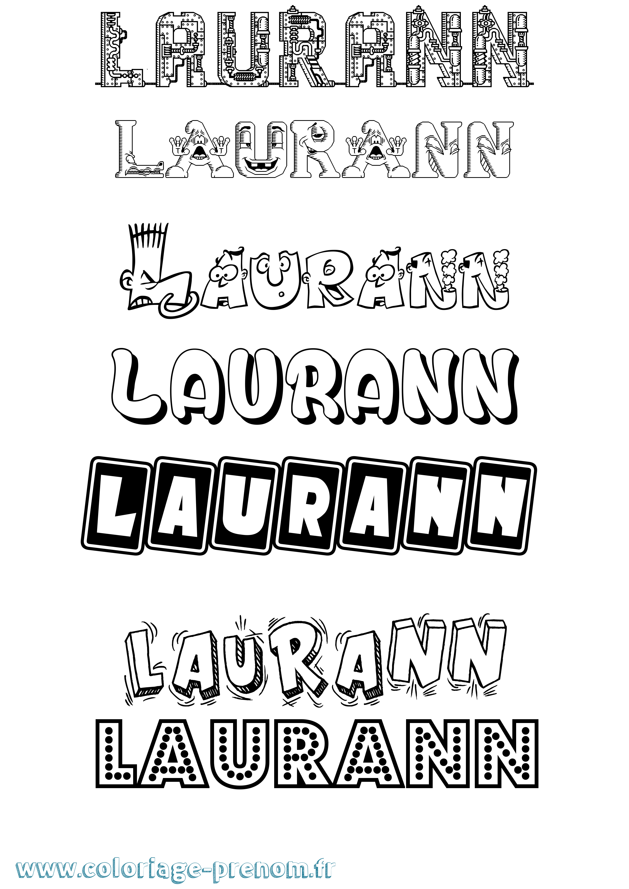 Coloriage Laurann Fun Coloriage prénom Laurann Fun
