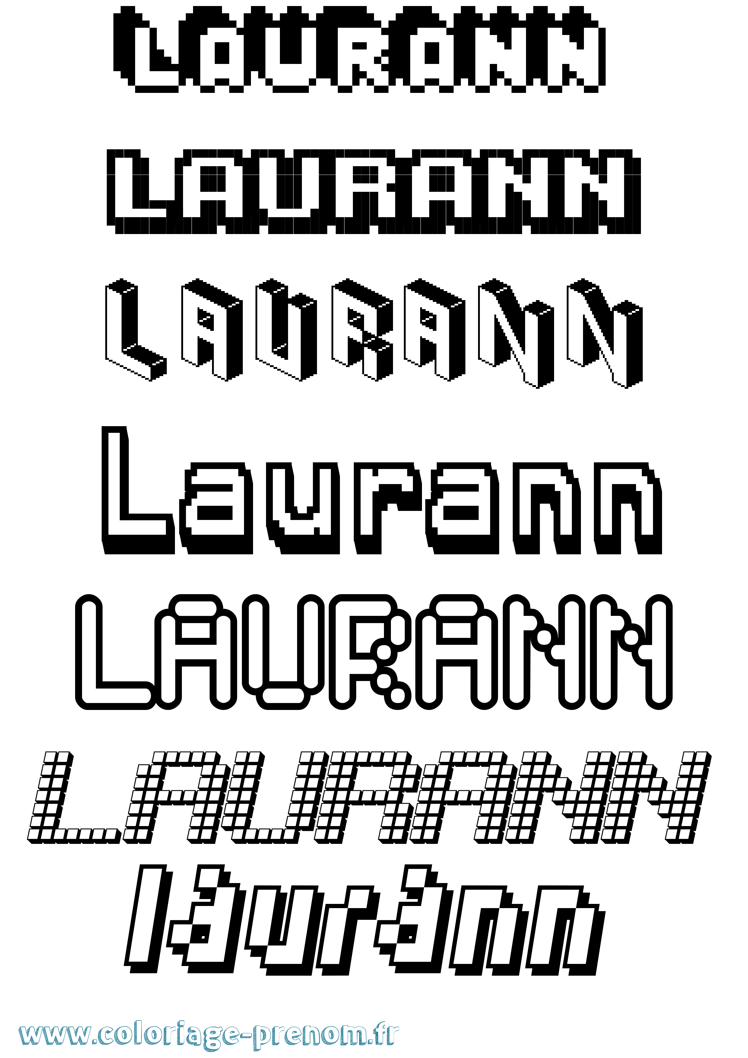 Coloriage Laurann Pixel Coloriage prénom Laurann Pixel