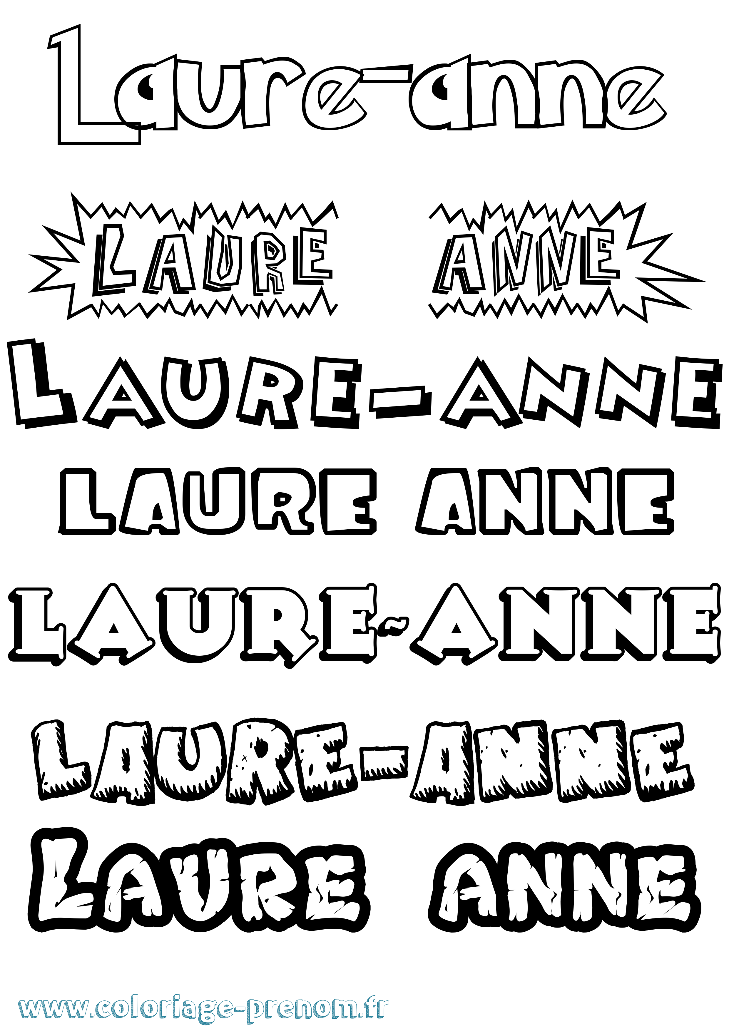 Coloriage prénom Laure-Anne Dessin Animé