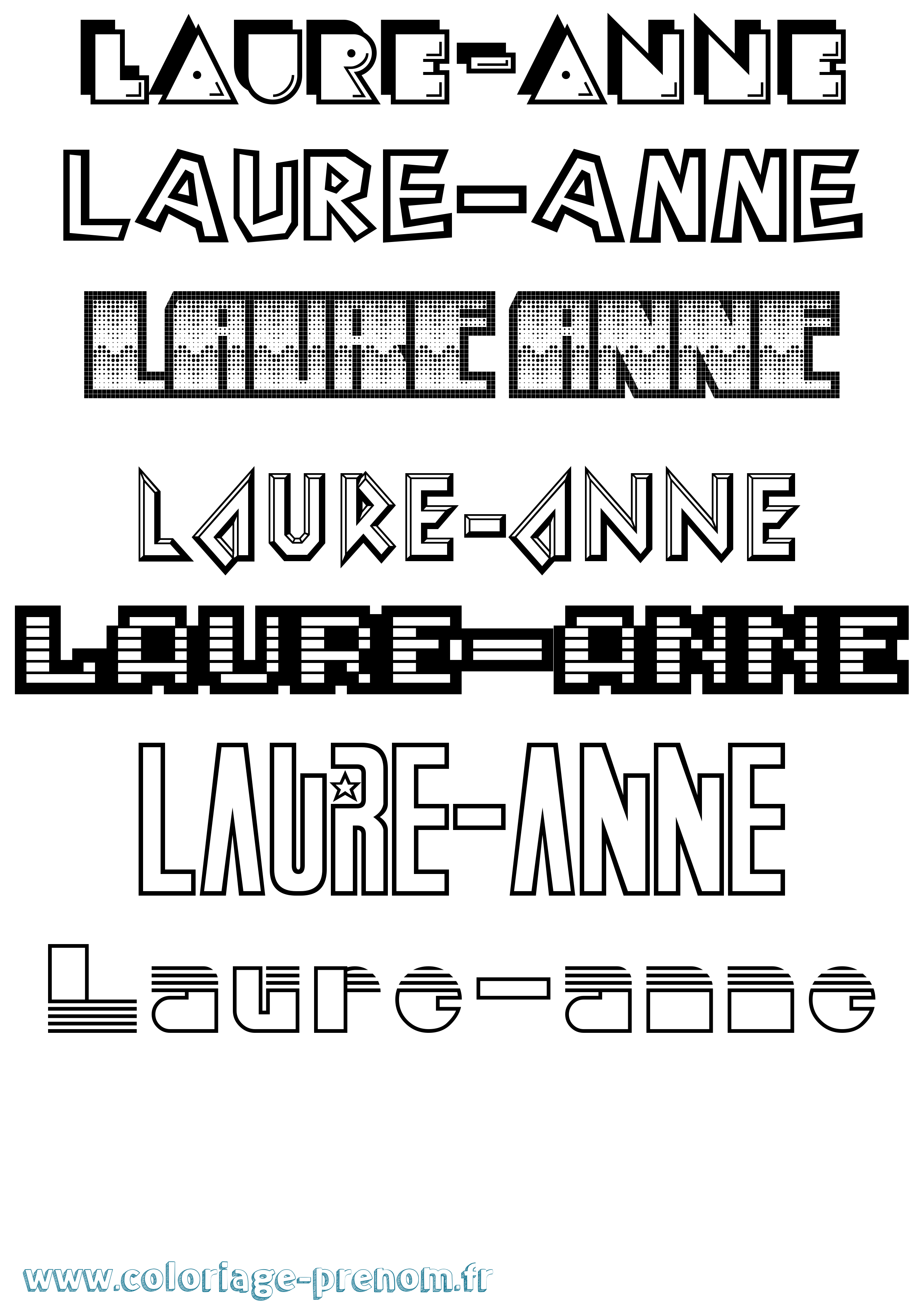 Coloriage prénom Laure-Anne Jeux Vidéos