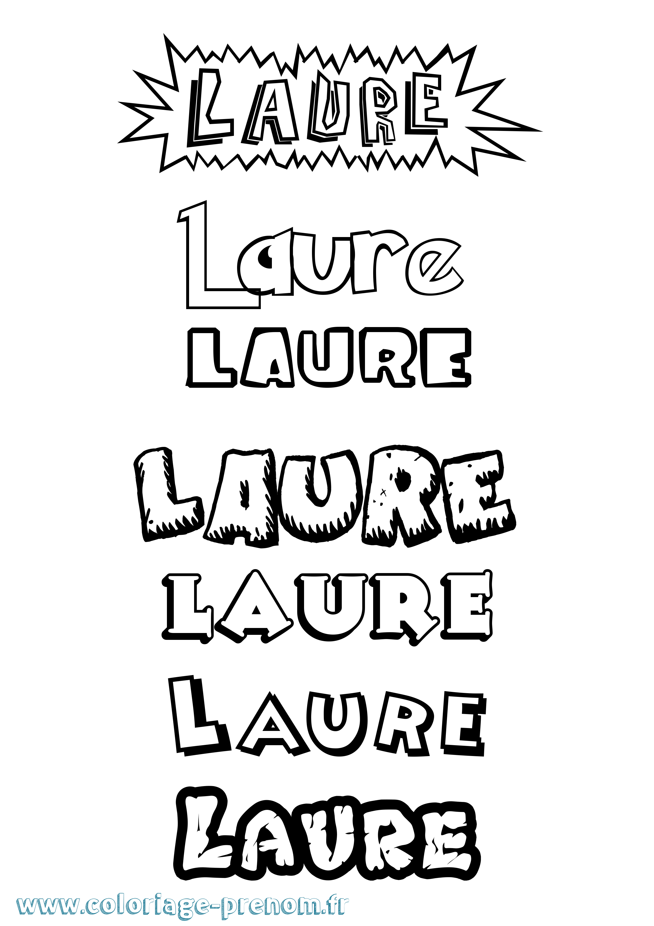 Coloriage prénom Laure Dessin Animé