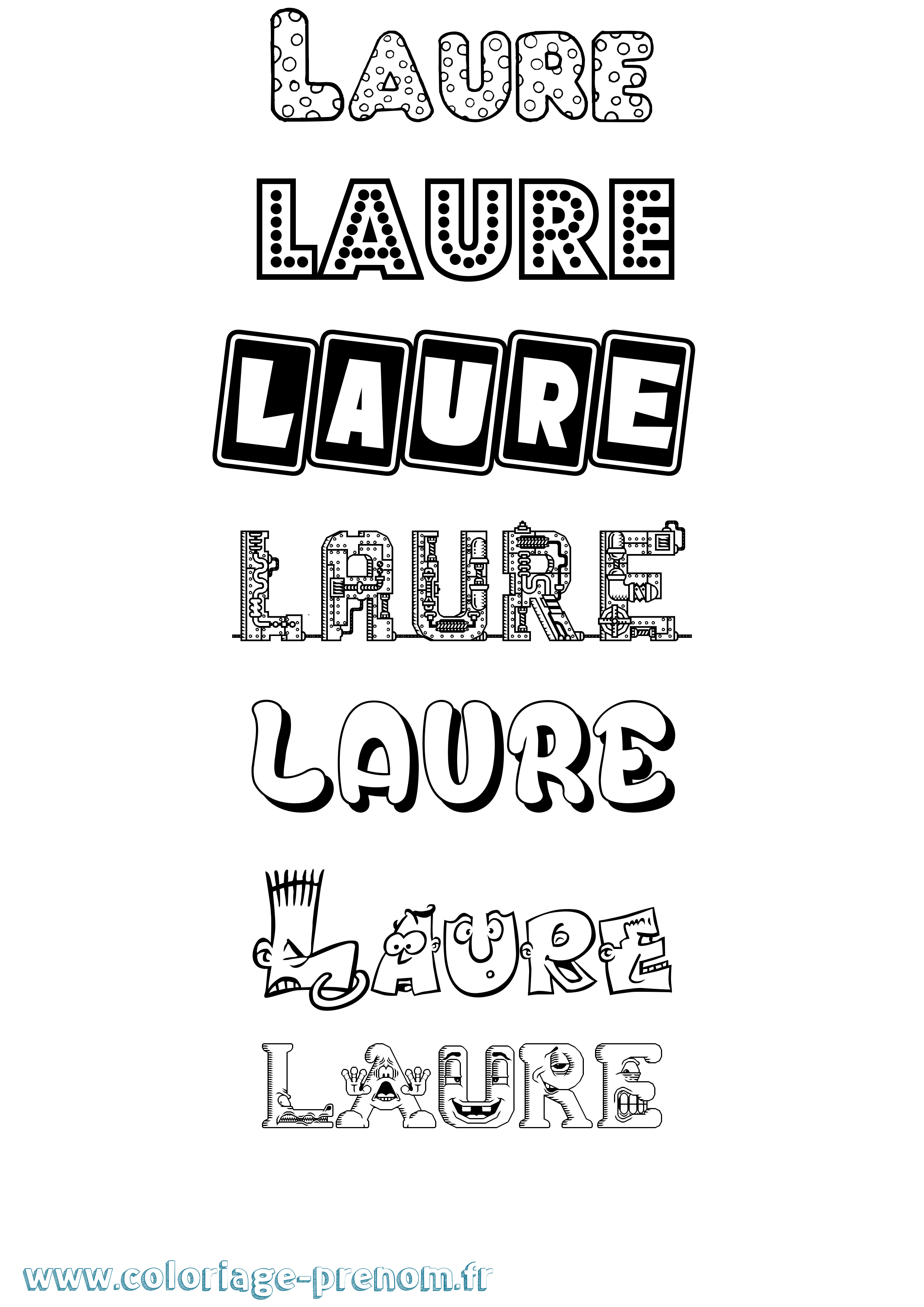 Coloriage prénom Laure Fun