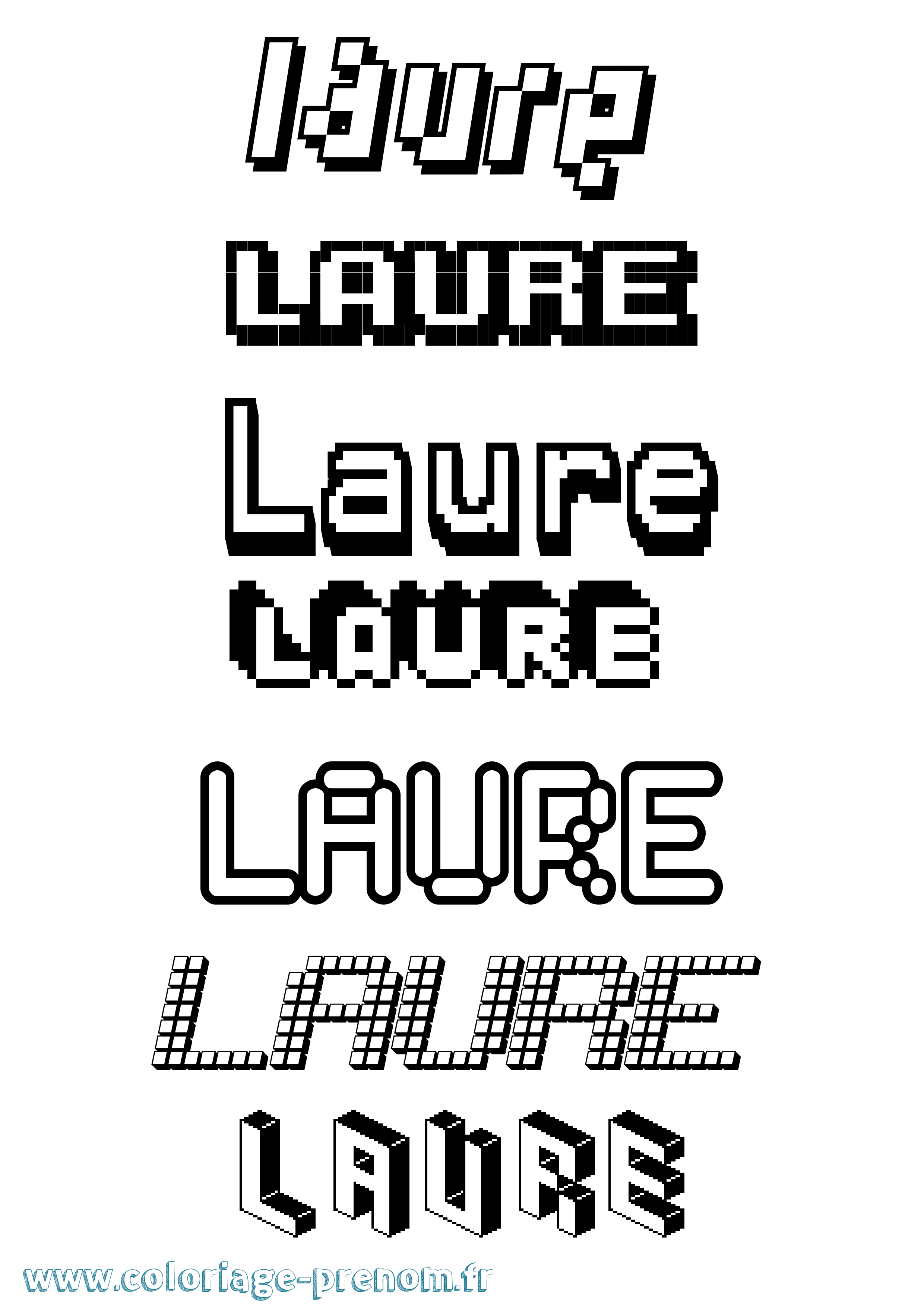 Coloriage prénom Laure Pixel