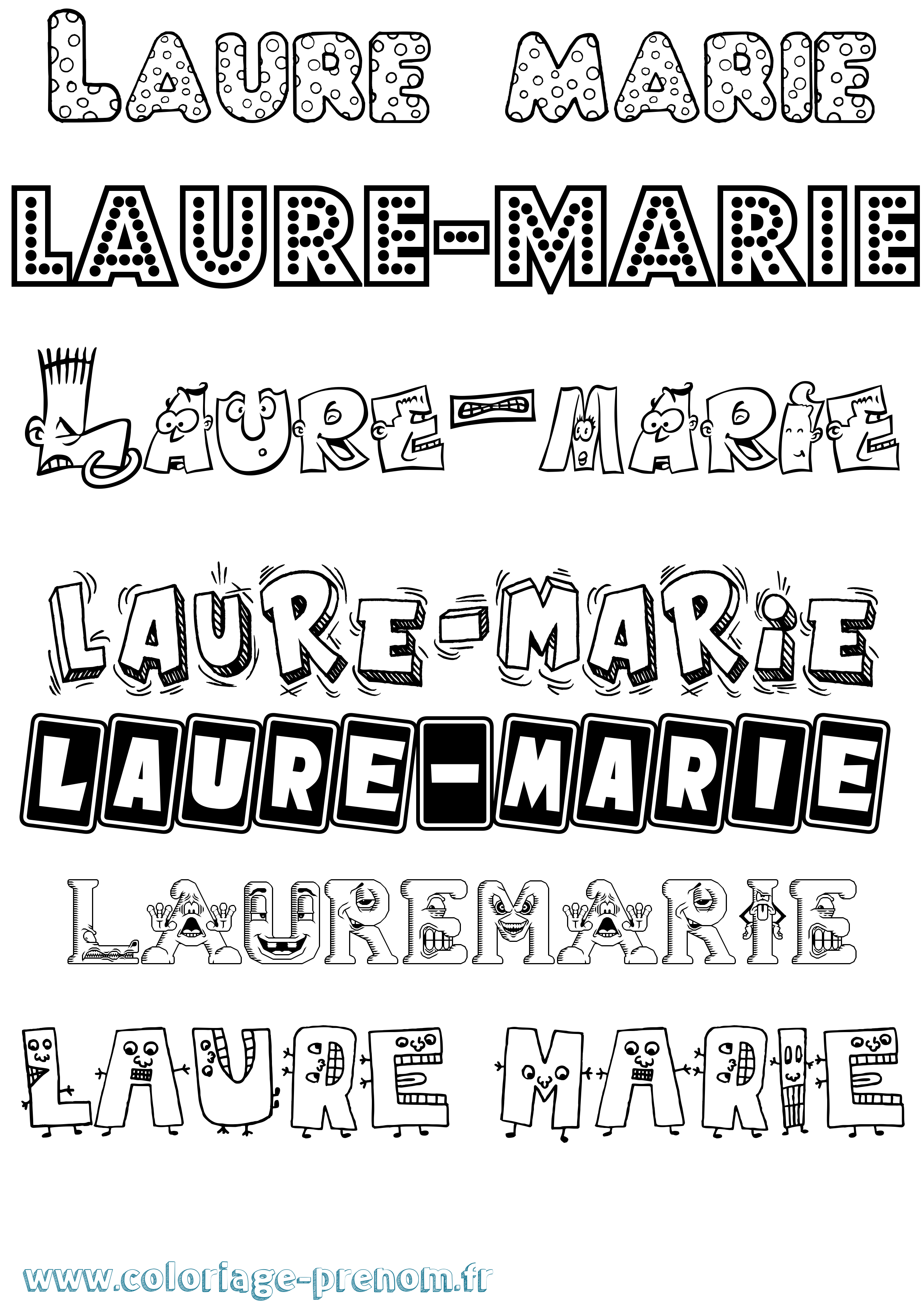 Coloriage Laure-Marie Fun Coloriage prénom Laure-Marie Fun
