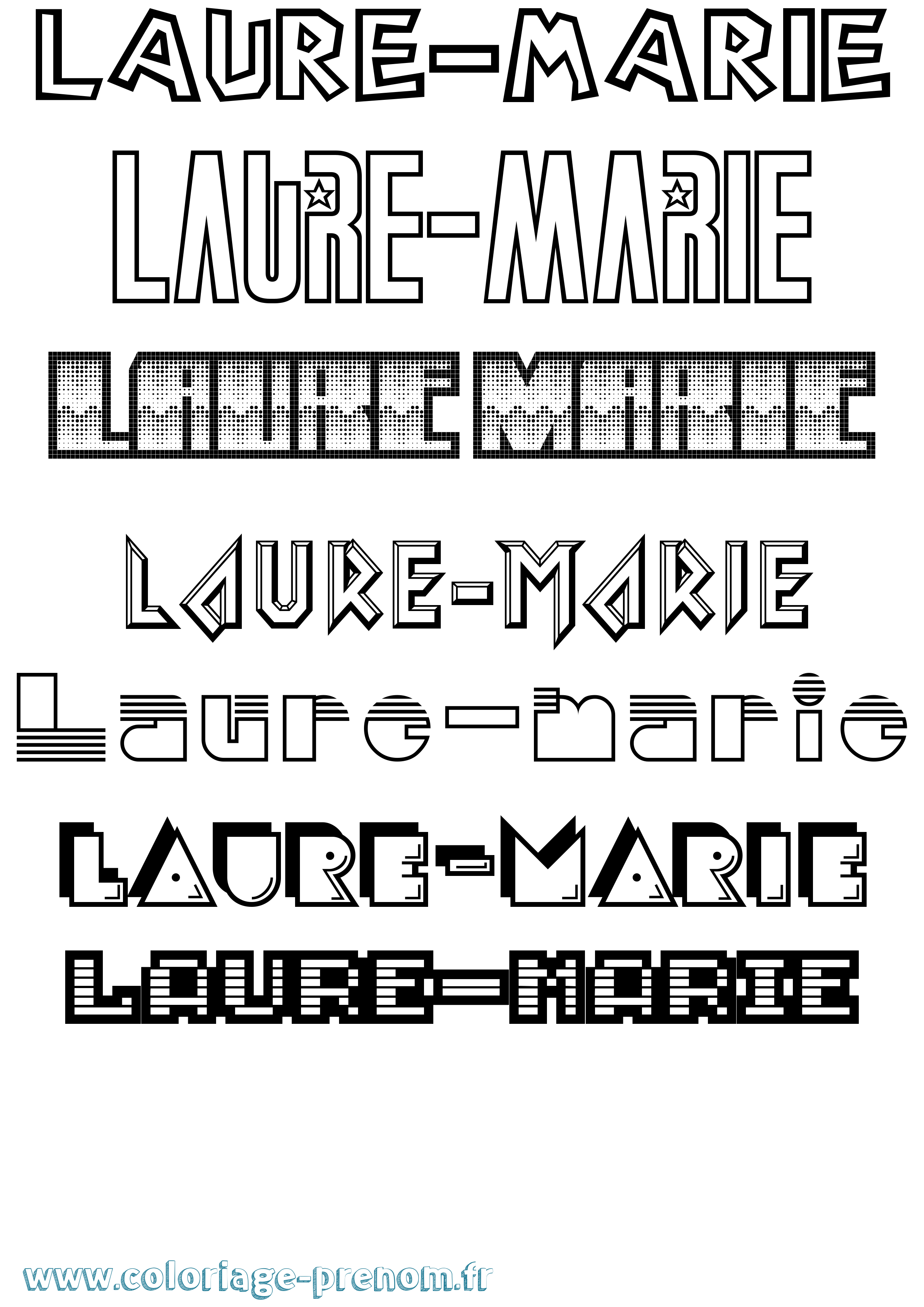 Coloriage prénom Laure-Marie Jeux Vidéos