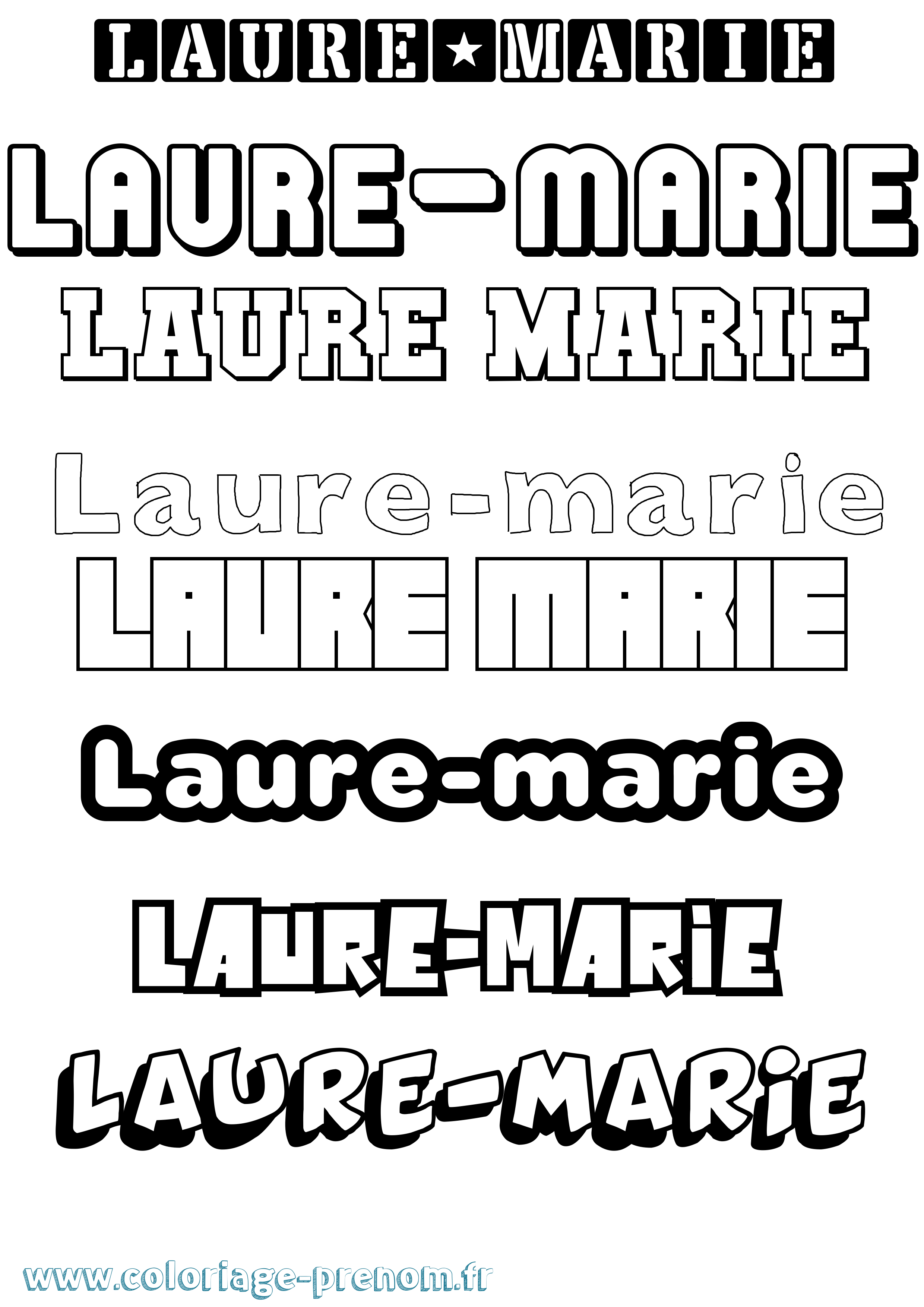 Coloriage Laure-Marie Simple Coloriage prénom Laure-Marie Simple