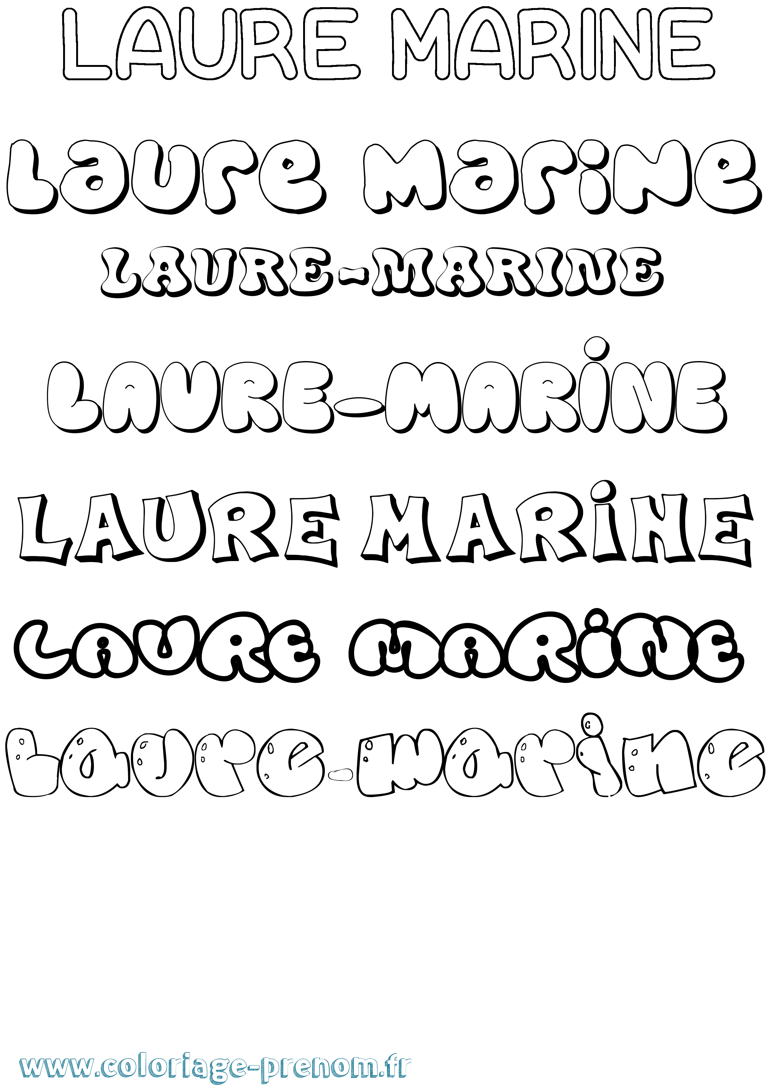 Coloriage Laure-Marine Bubble Coloriage prénom Laure-Marine Bubble