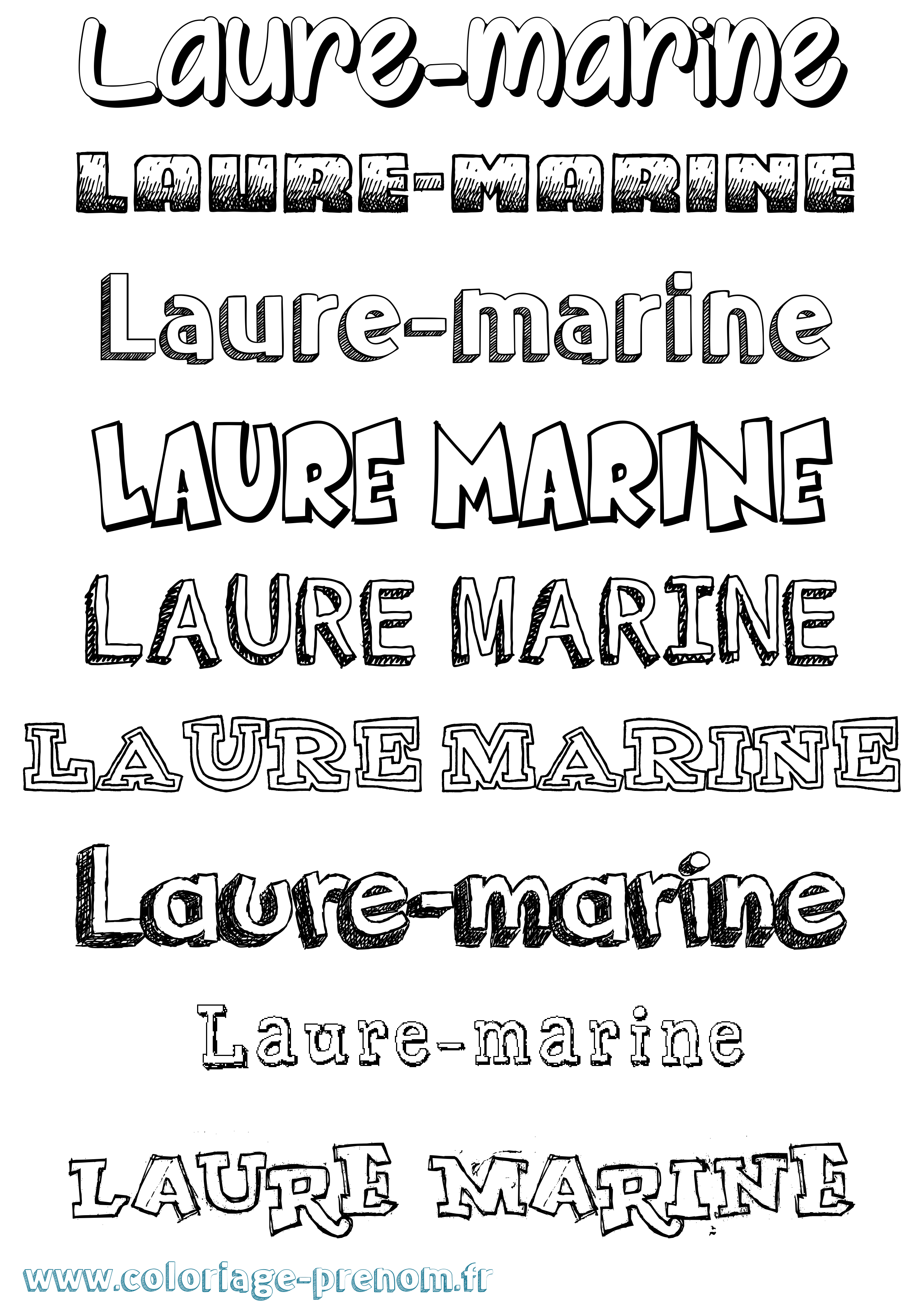 Coloriage Laure-Marine Dessiné Coloriage prénom Laure-Marine Dessiné