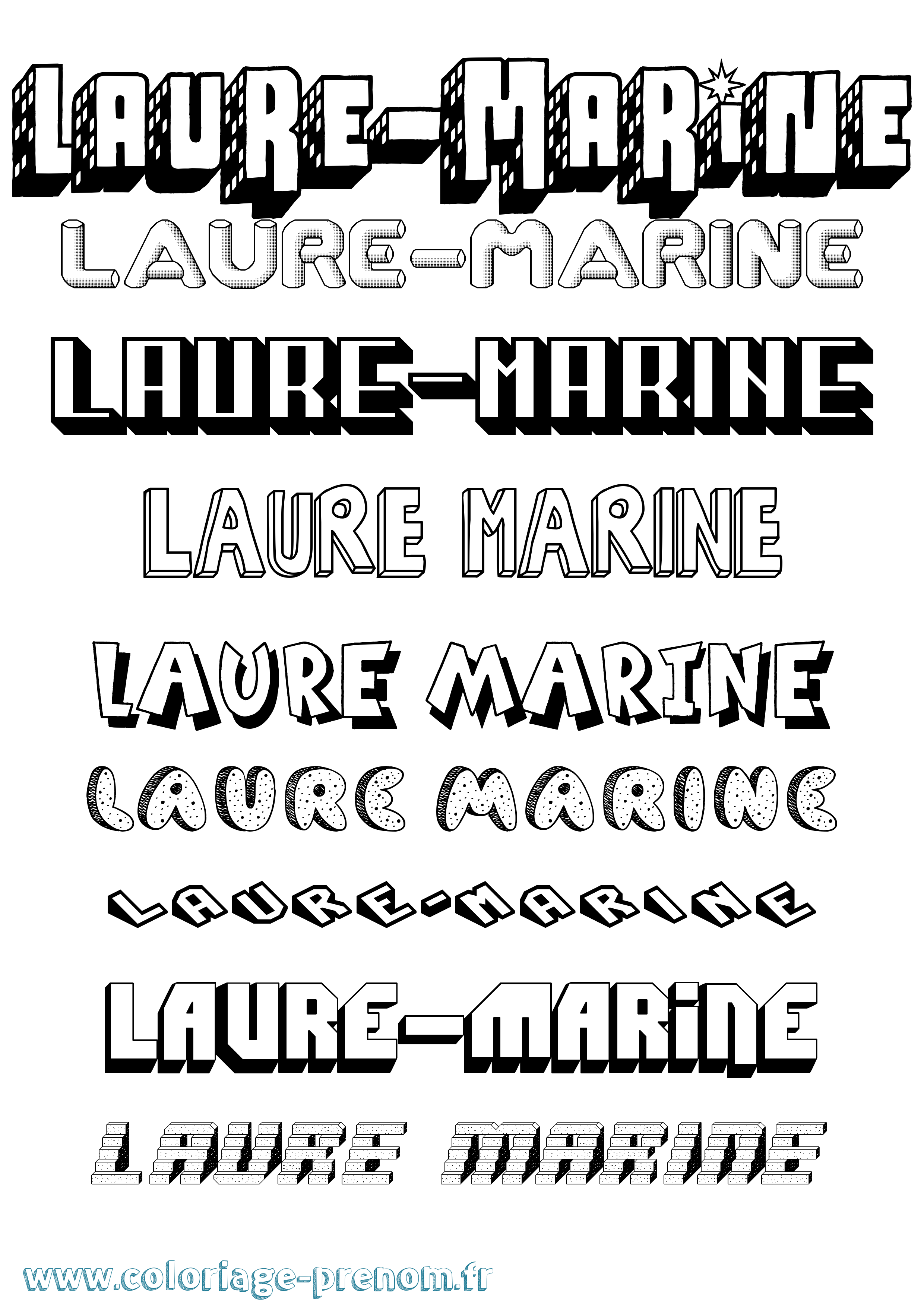 Coloriage Laure-Marine Effet 3D Coloriage prénom Laure-Marine Effet 3D
