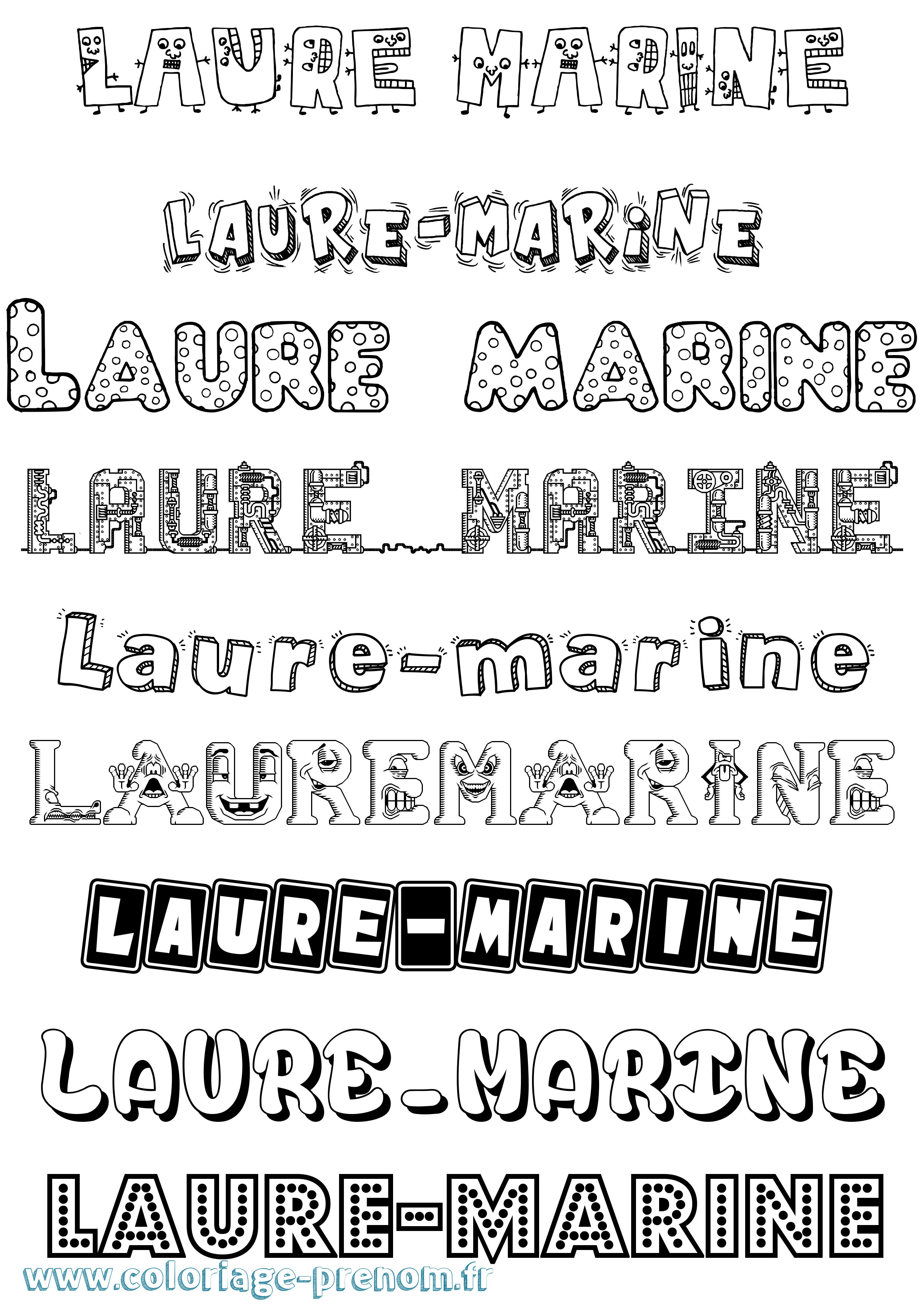 Coloriage Laure-Marine Fun Coloriage prénom Laure-Marine Fun