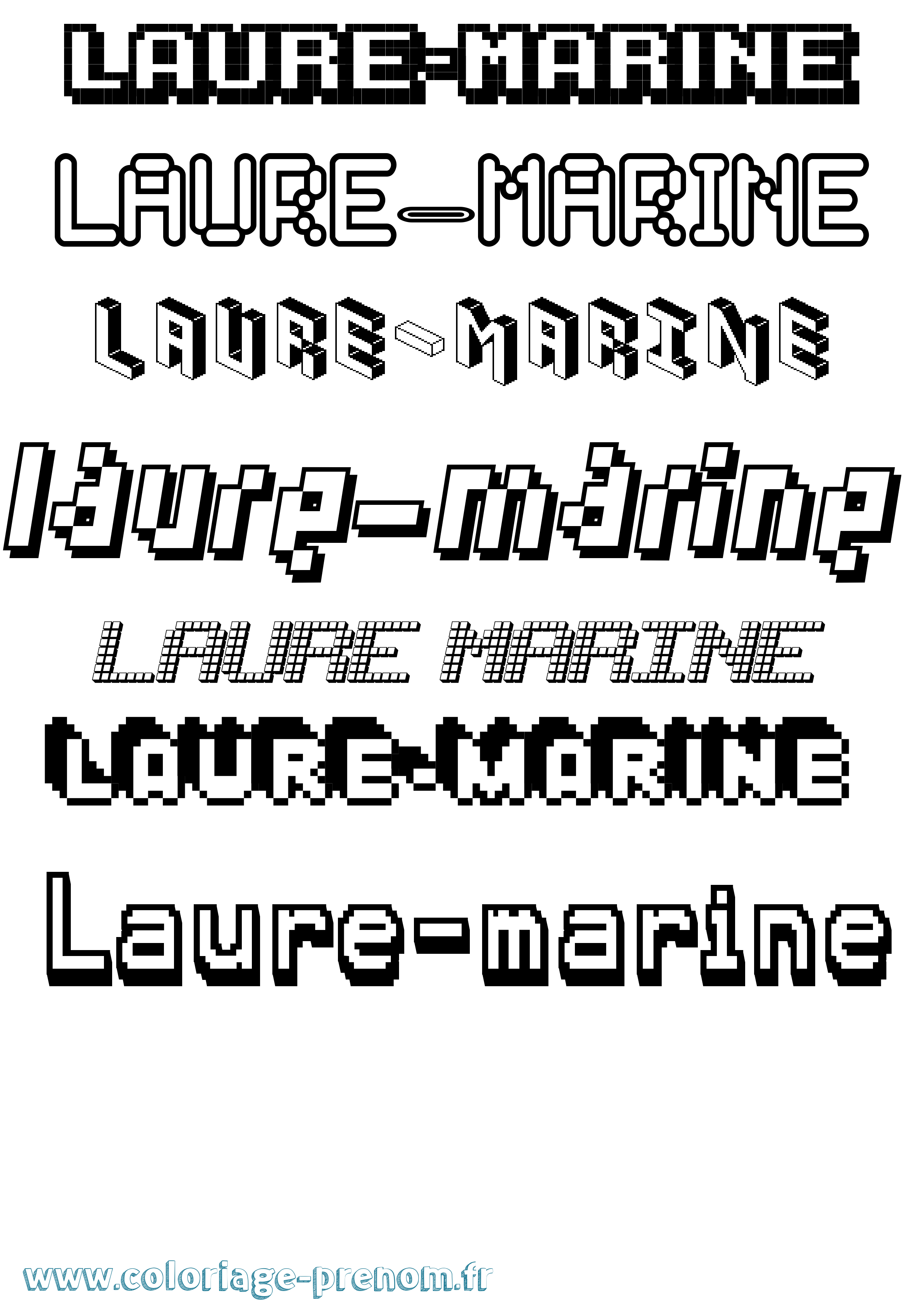 Coloriage Laure-Marine Pixel Coloriage prénom Laure-Marine Pixel