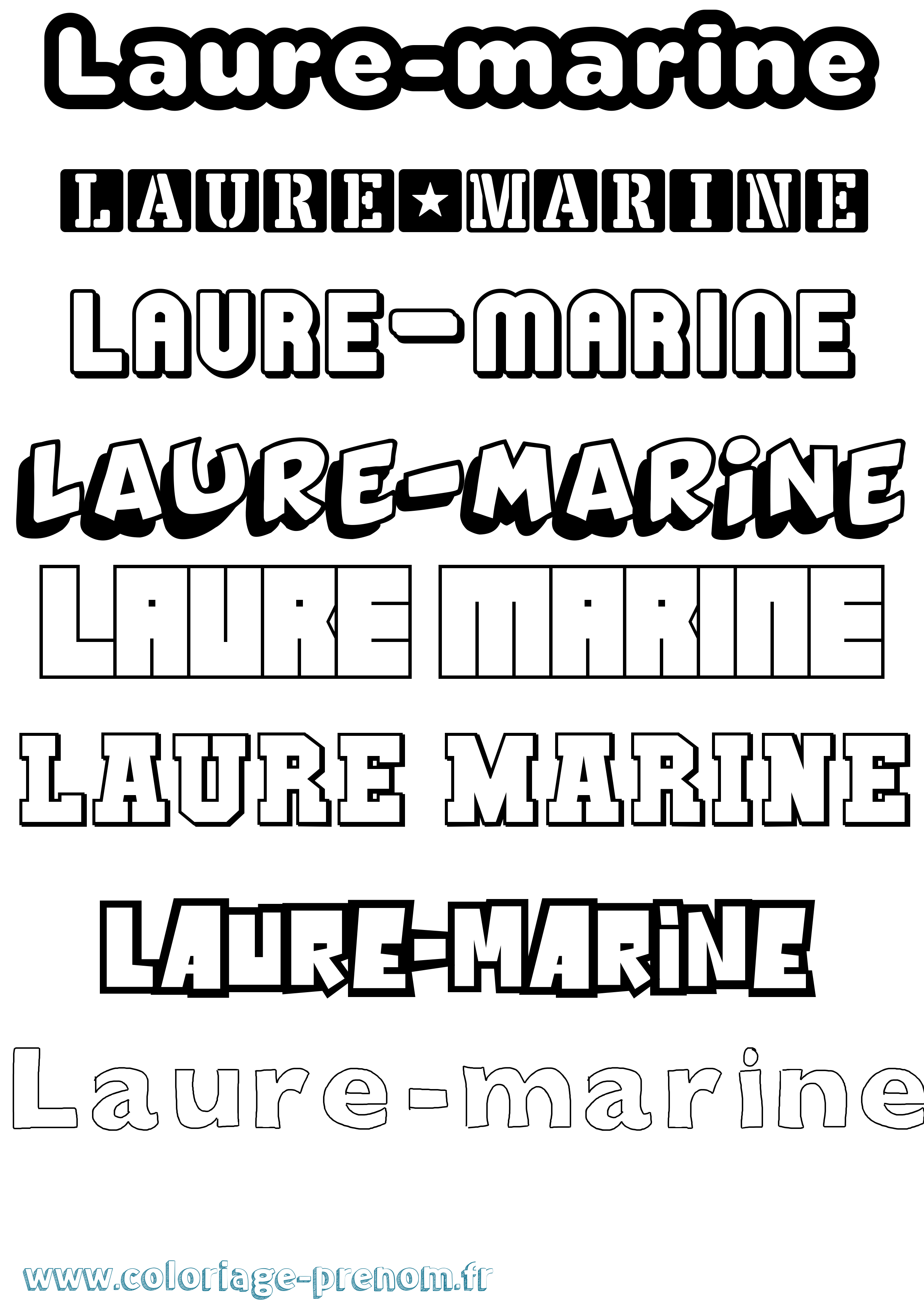 Coloriage Laure-Marine Simple Coloriage prénom Laure-Marine Simple