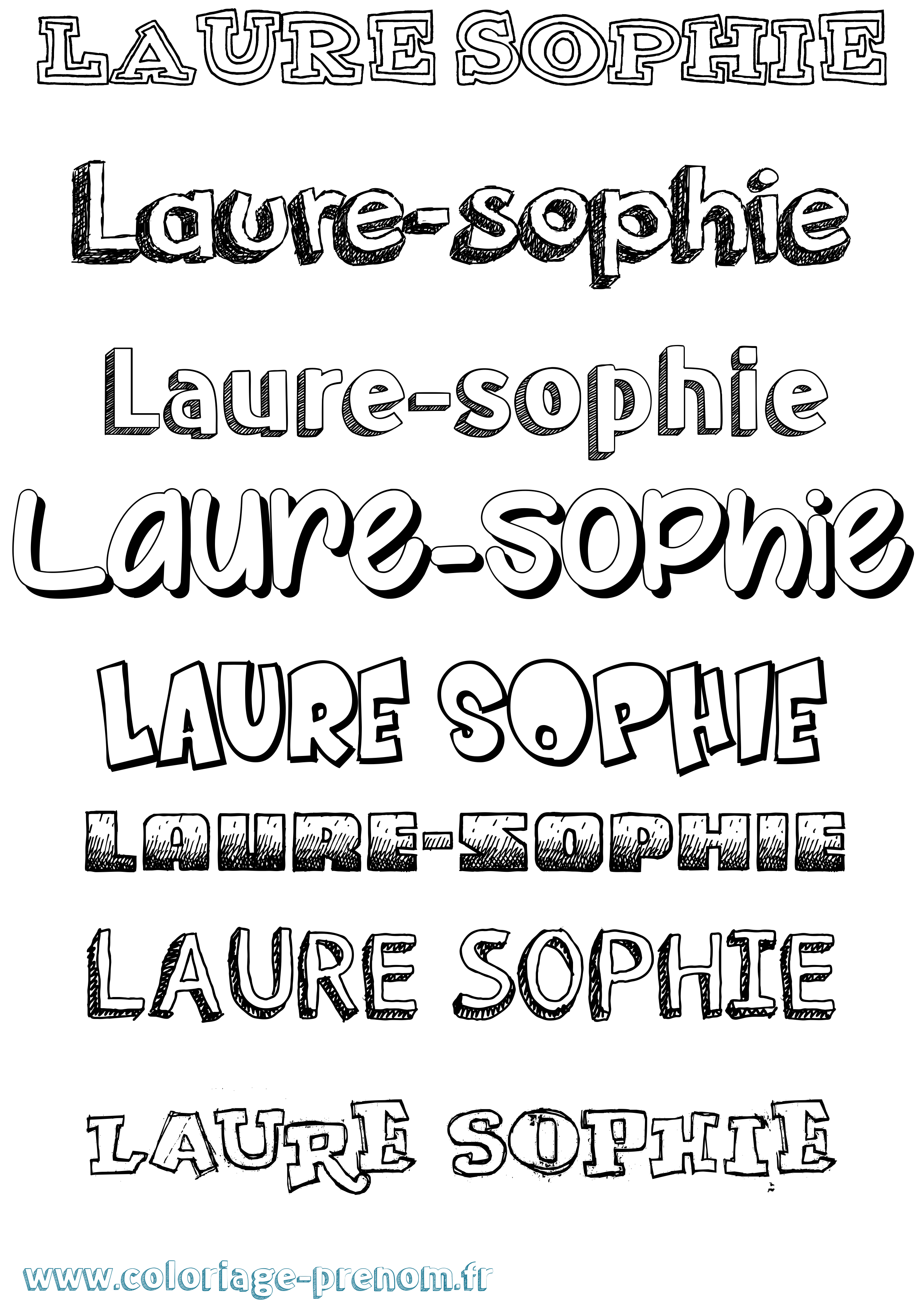 Coloriage prénom Laure-Sophie Dessiné
