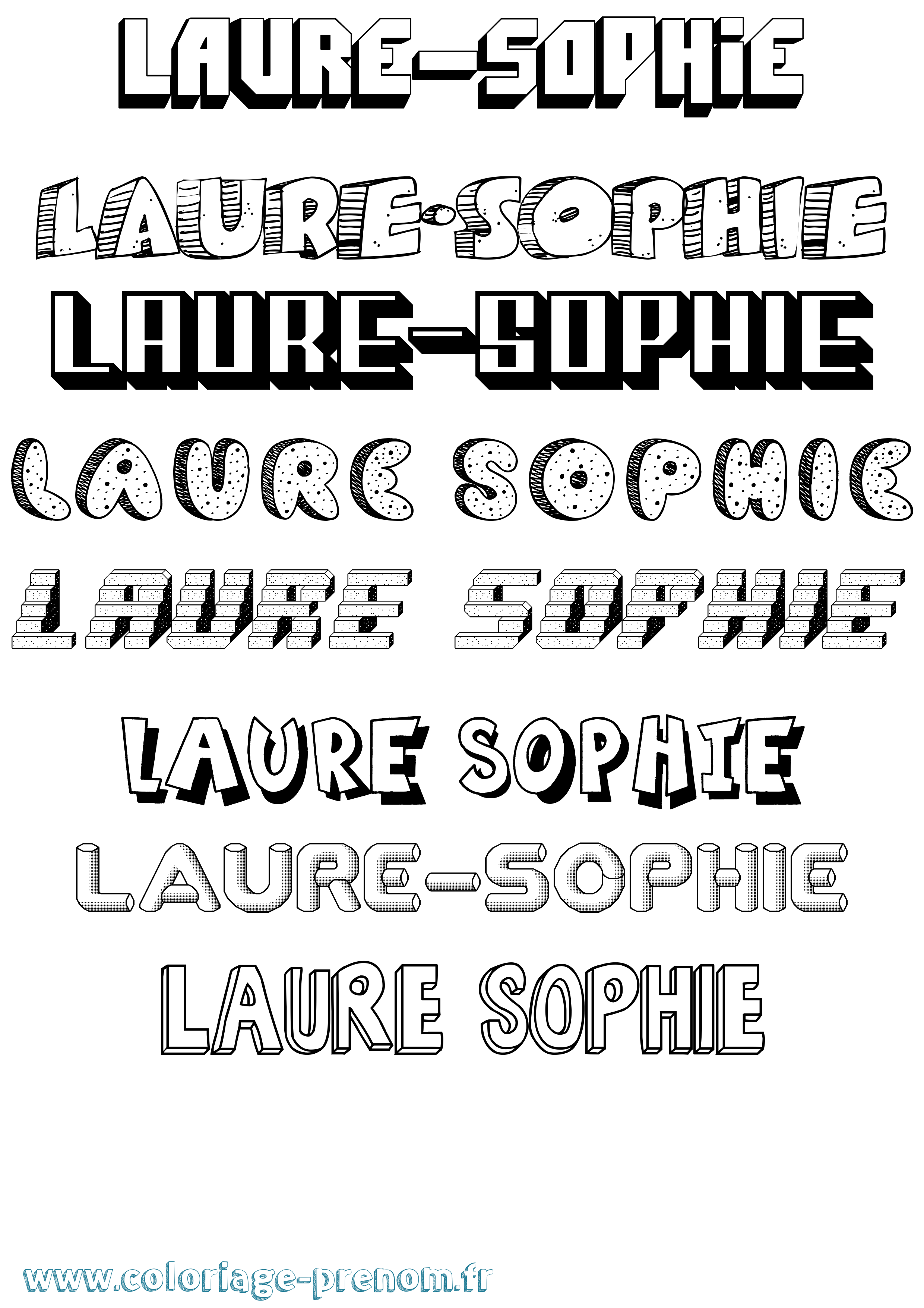 Coloriage prénom Laure-Sophie Effet 3D