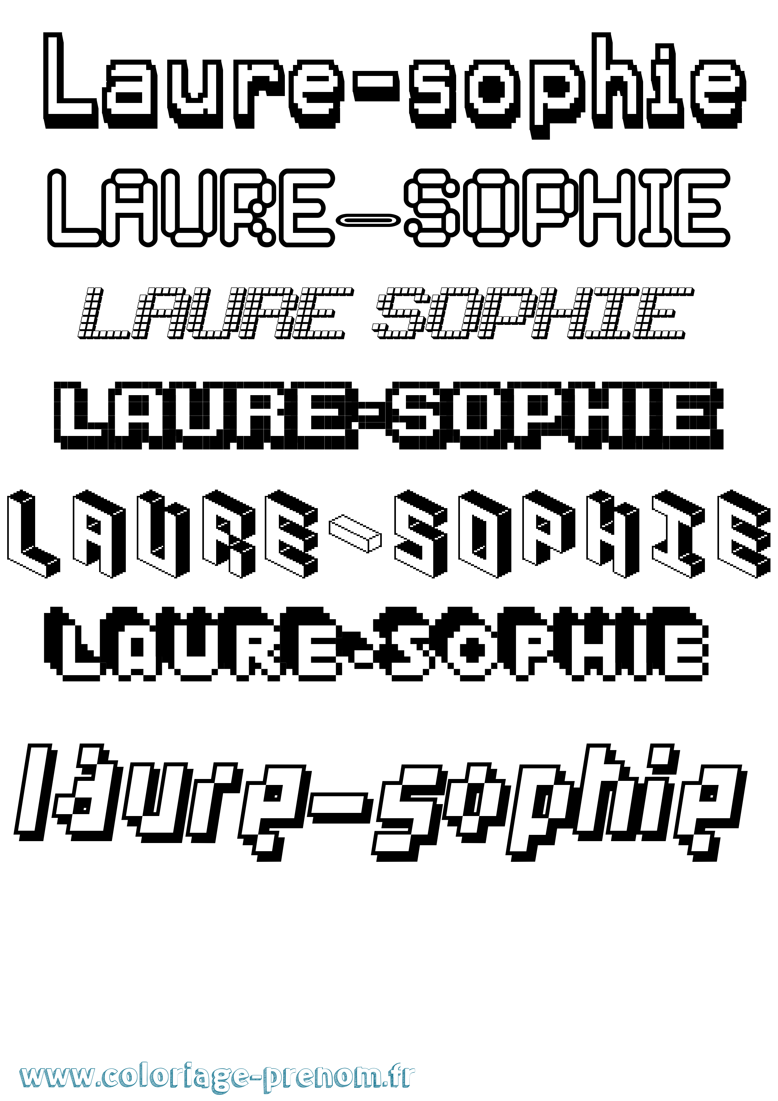 Coloriage prénom Laure-Sophie Pixel