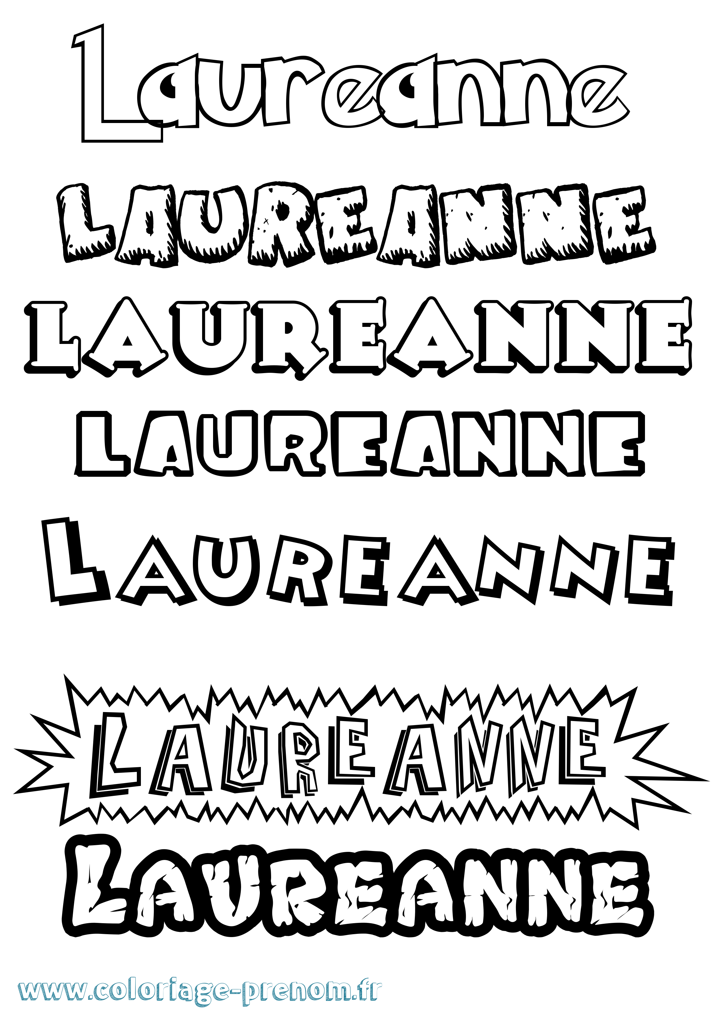 Coloriage prénom Laureanne Dessin Animé