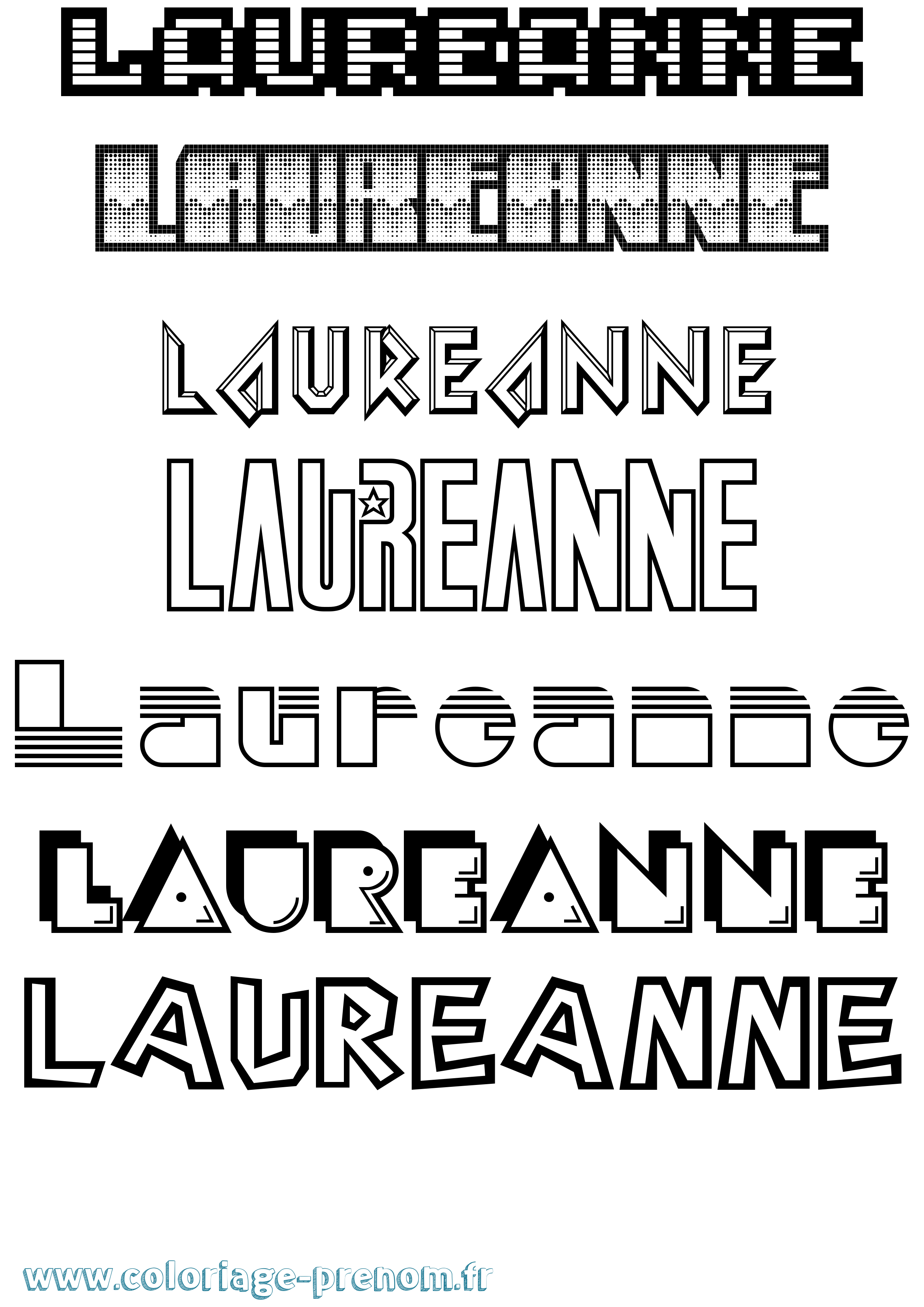 Coloriage prénom Laureanne Jeux Vidéos