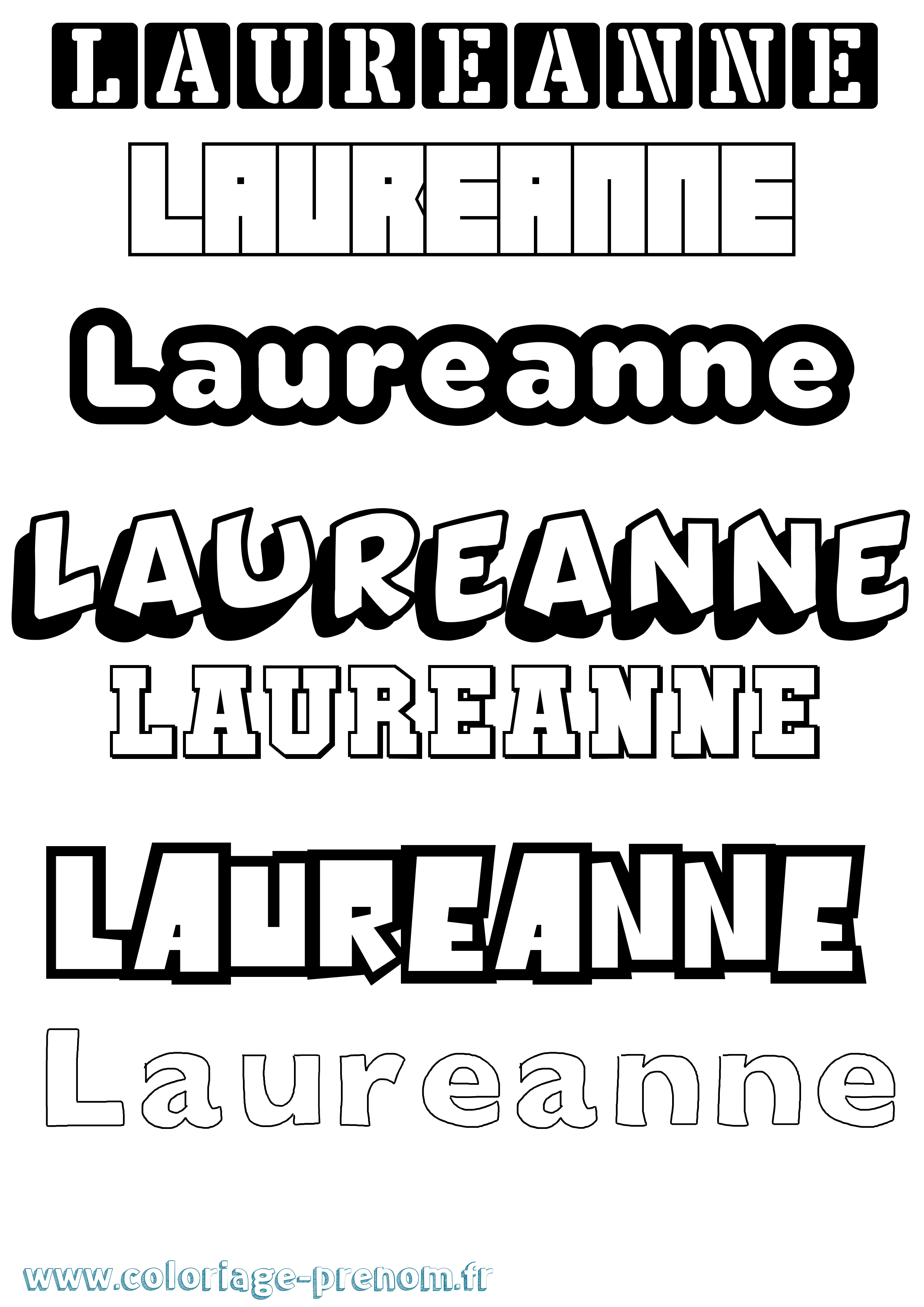 Coloriage prénom Laureanne Simple