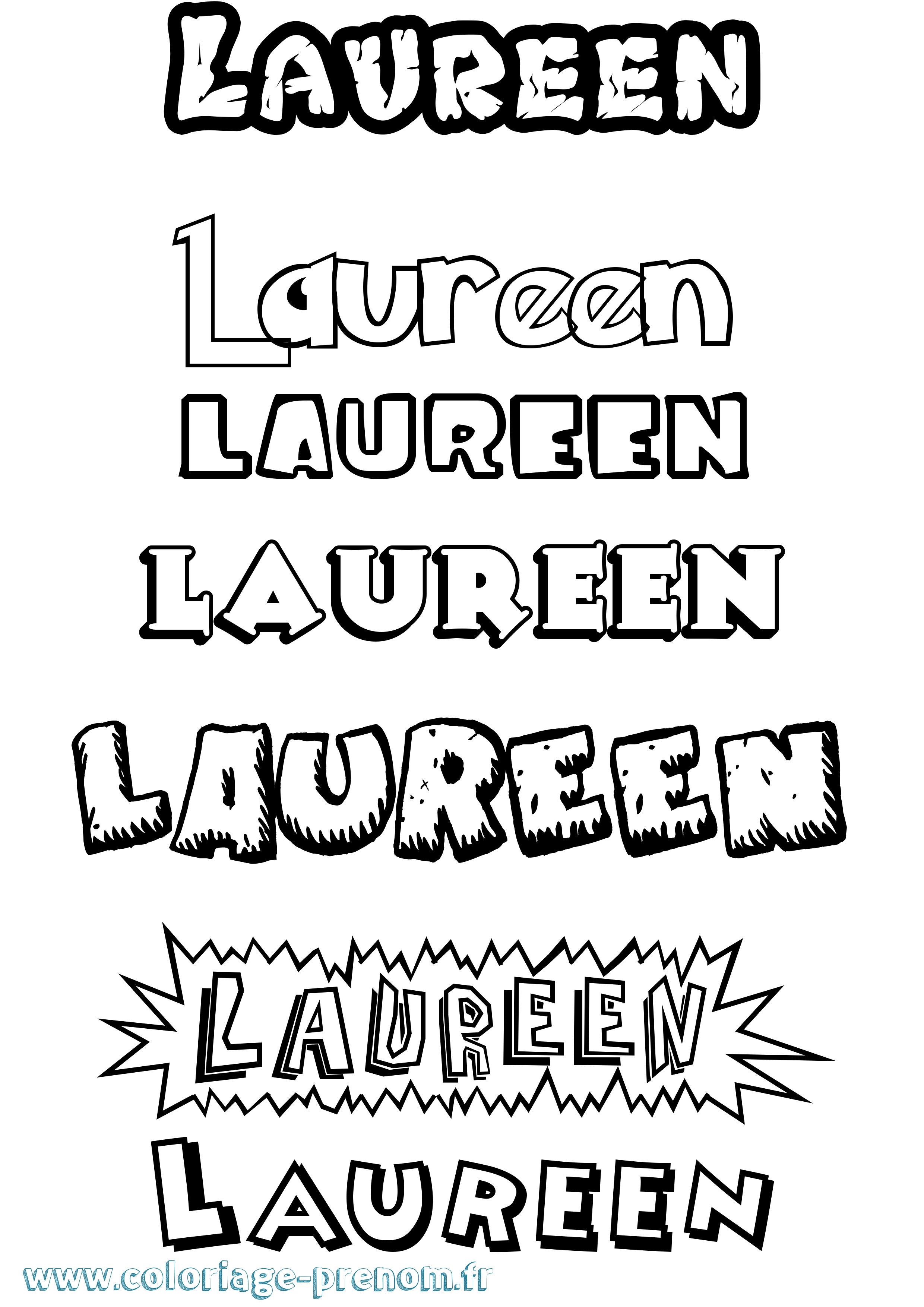 Coloriage Laureen Dessin Animé Coloriage prénom Laureen Dessin Animé