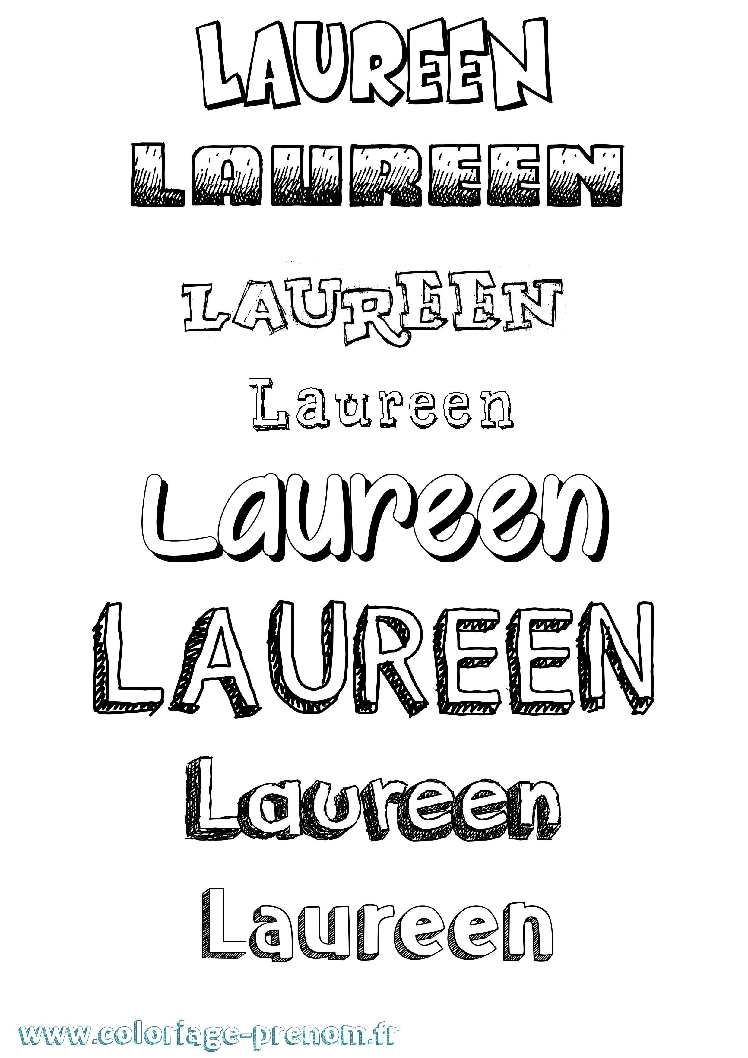 Coloriage Laureen Dessiné Coloriage prénom Laureen Dessiné