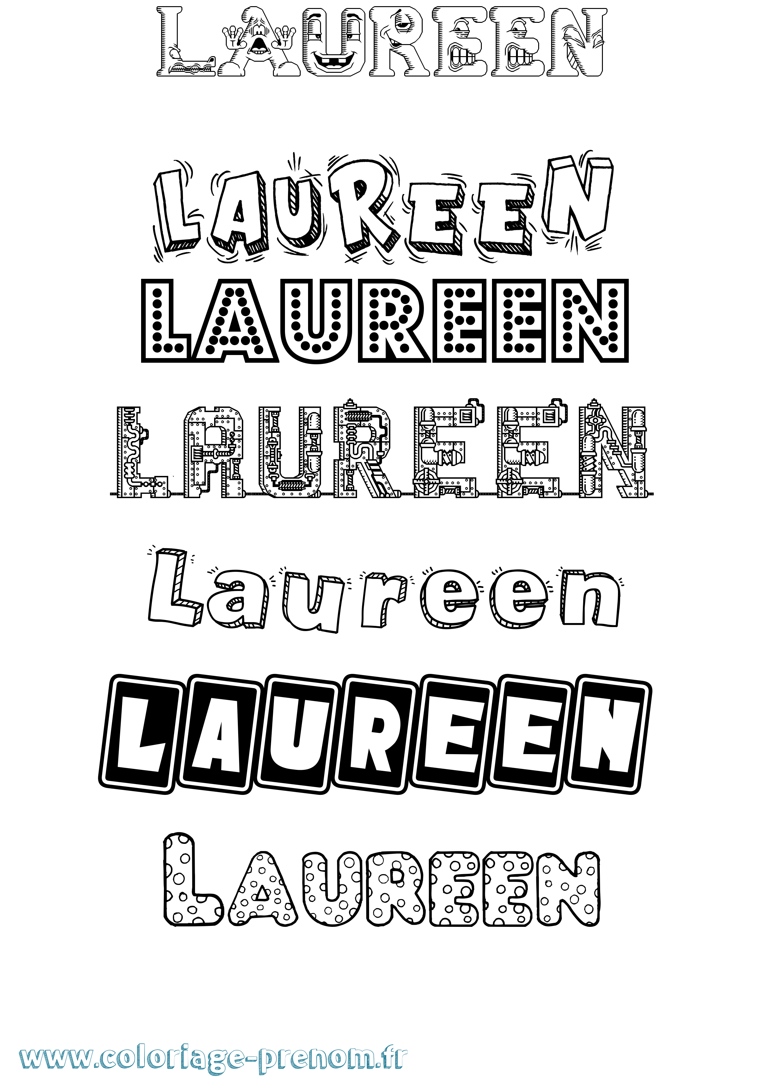 Coloriage Laureen Fun Coloriage prénom Laureen Fun
