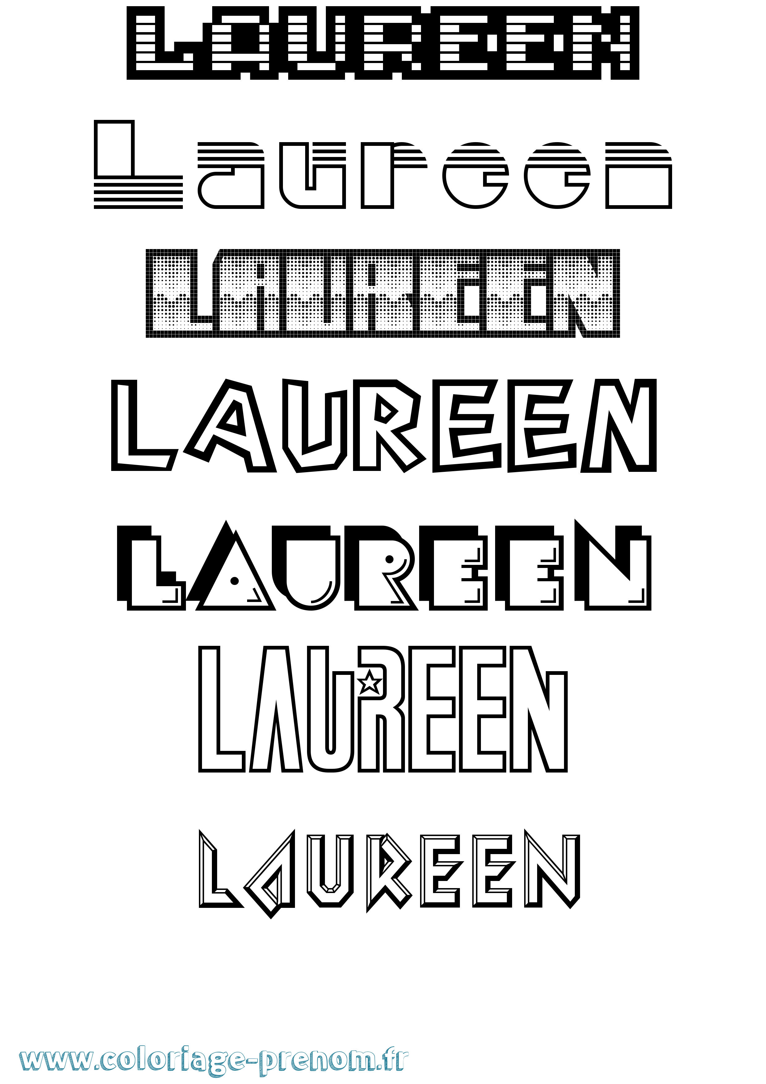 Coloriage Laureen Jeux Vidéos Coloriage prénom Laureen Jeux Vidéos
