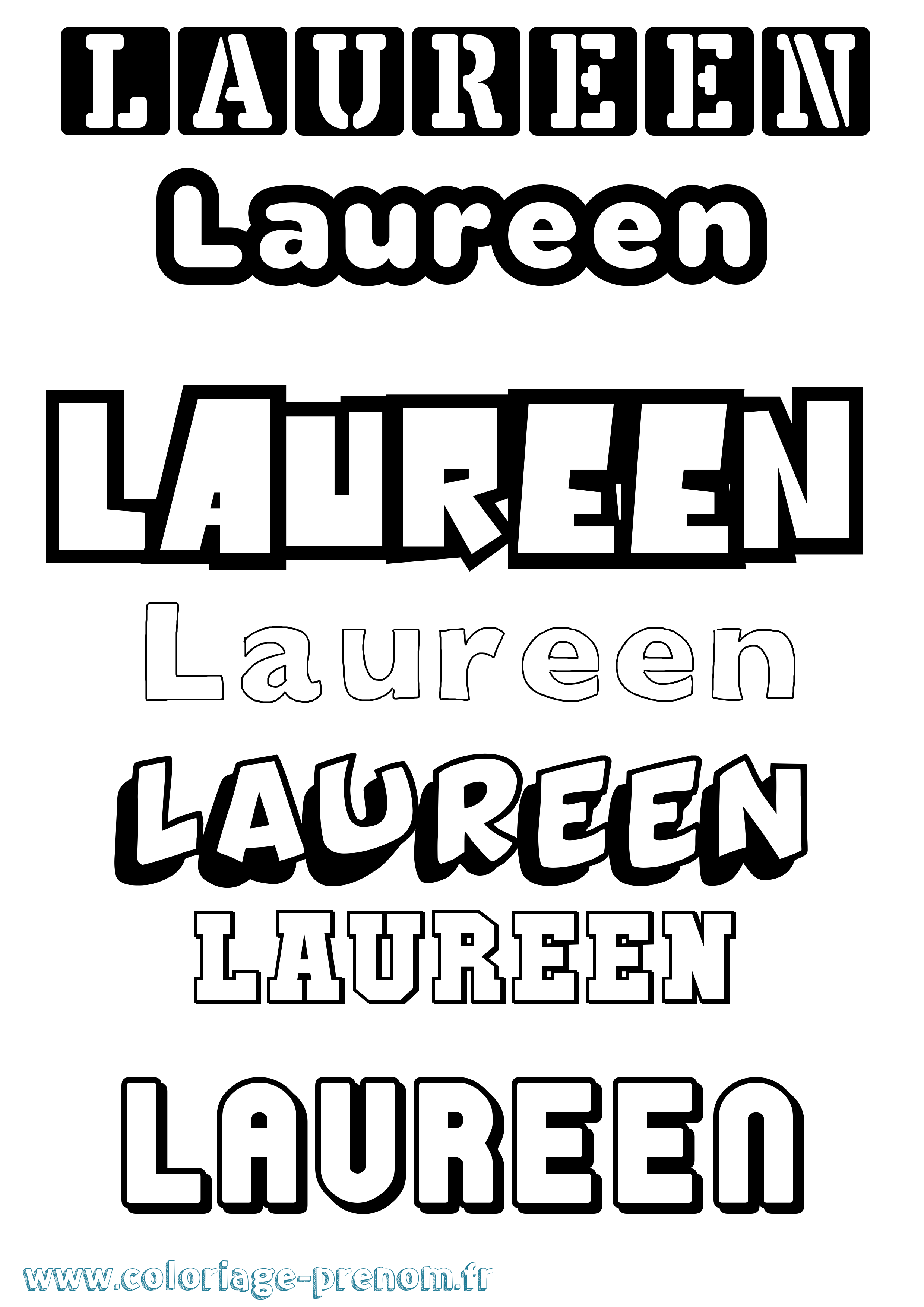 Coloriage Laureen Simple Coloriage prénom Laureen Simple