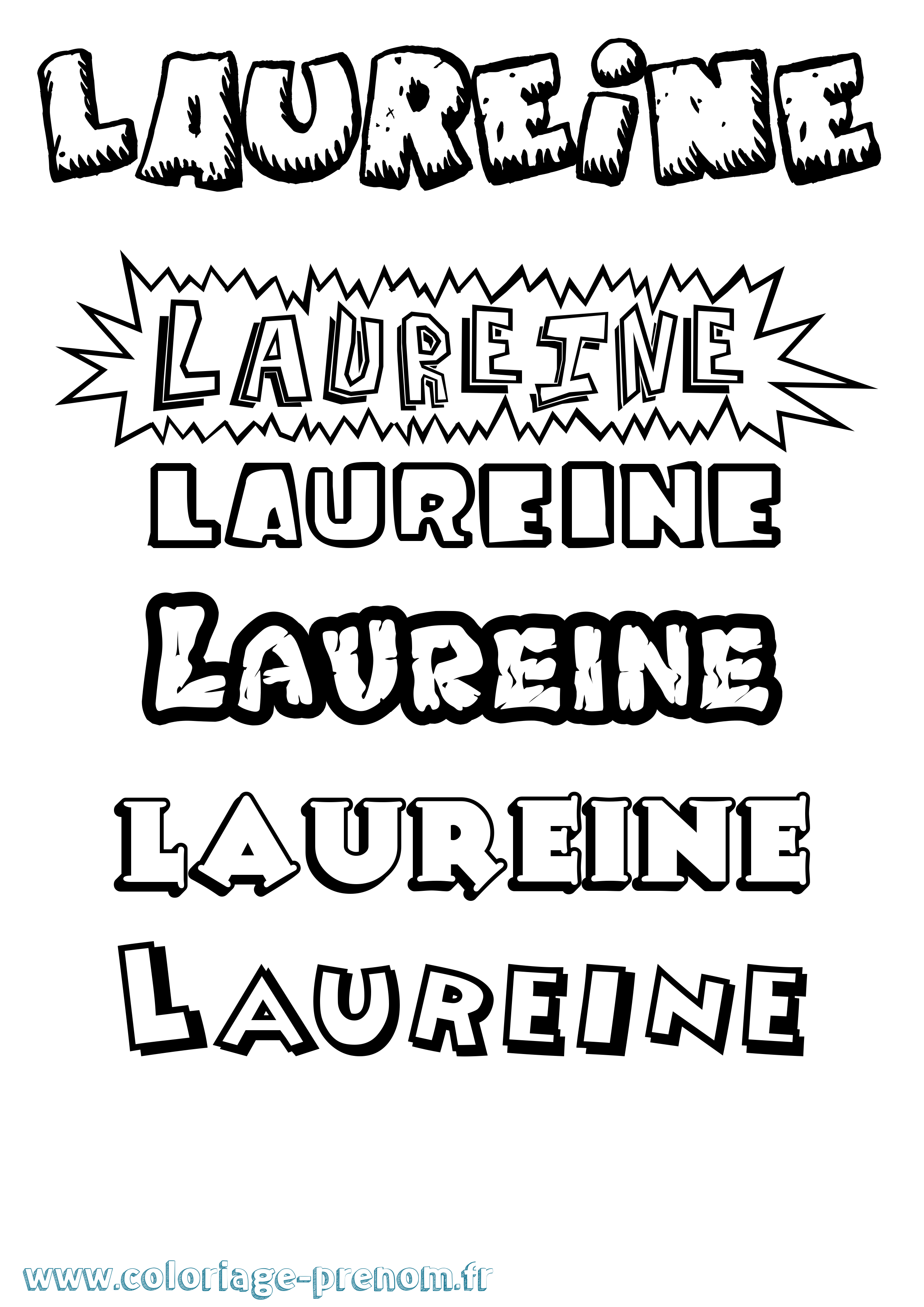 Coloriage Laureine Dessin Animé Coloriage prénom Laureine Dessin Animé