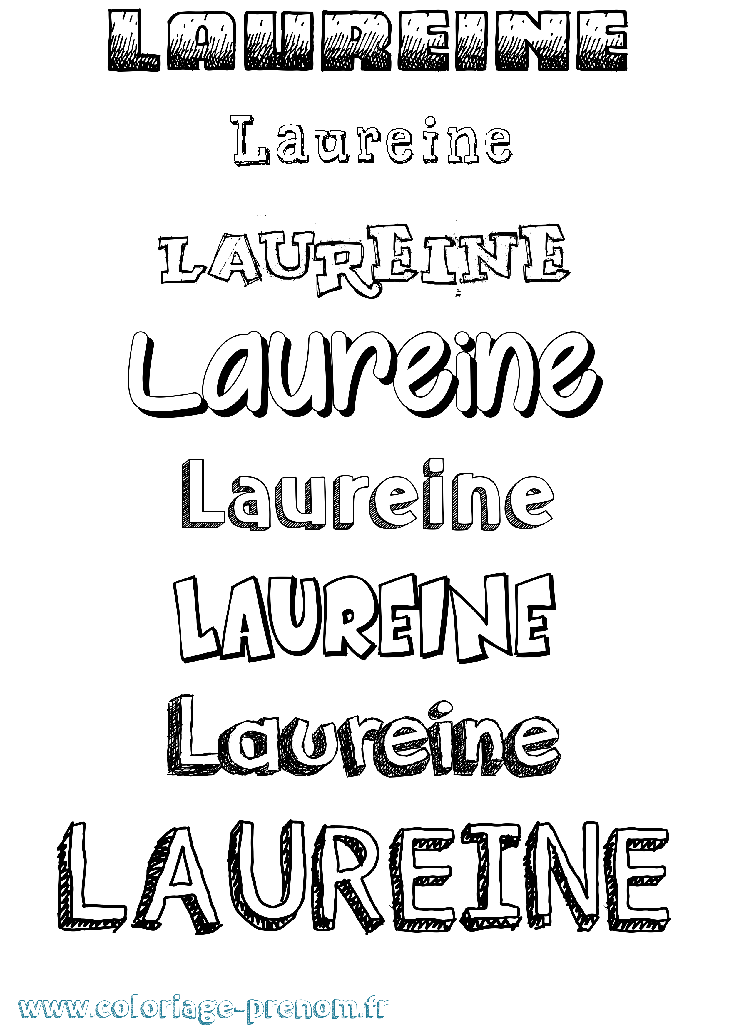 Coloriage prénom Laureine Dessiné