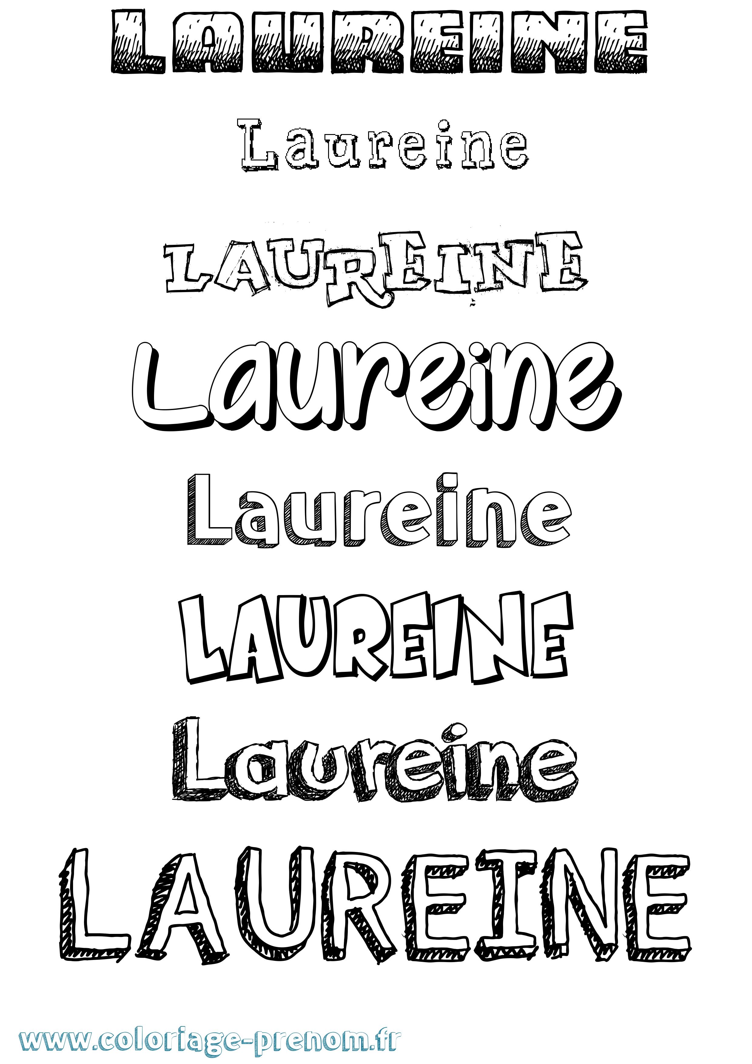 Coloriage Laureine Dessiné Coloriage prénom Laureine Dessiné