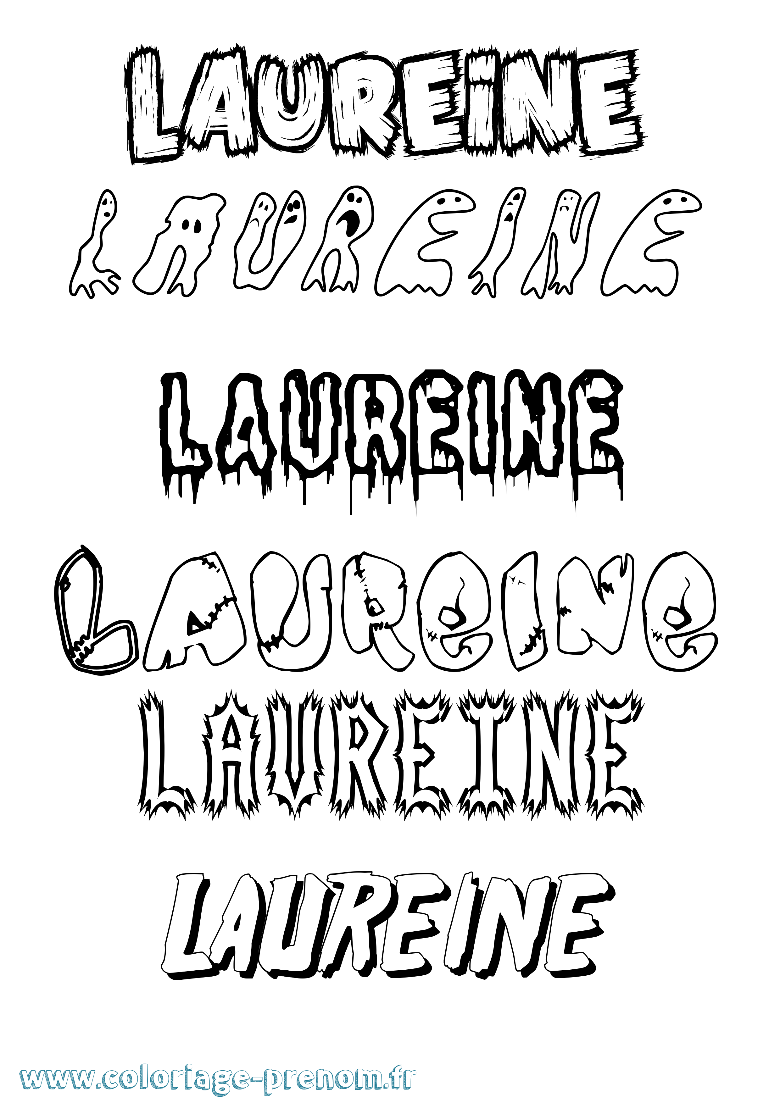 Coloriage prénom Laureine Frisson