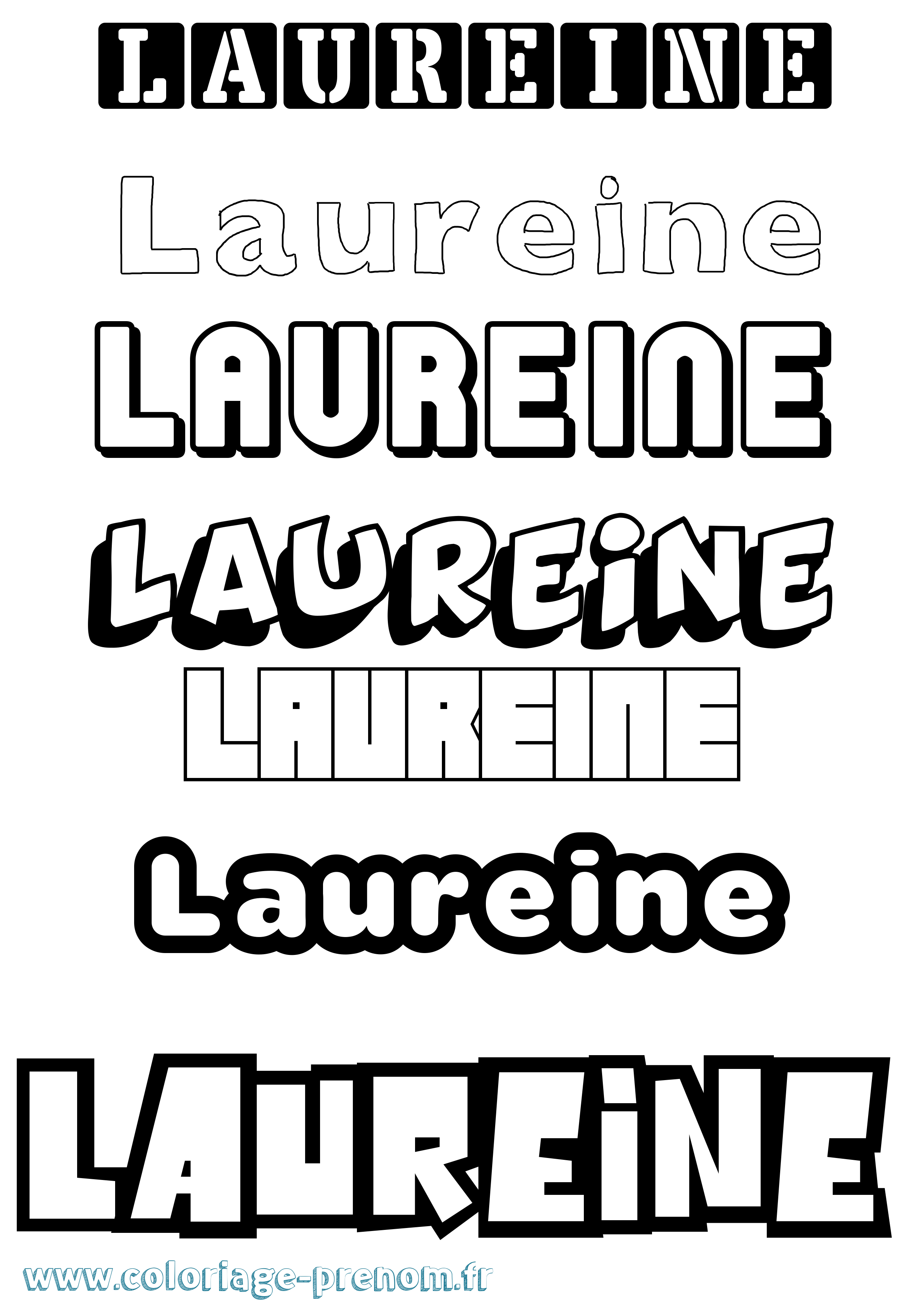 Coloriage prénom Laureine Simple
